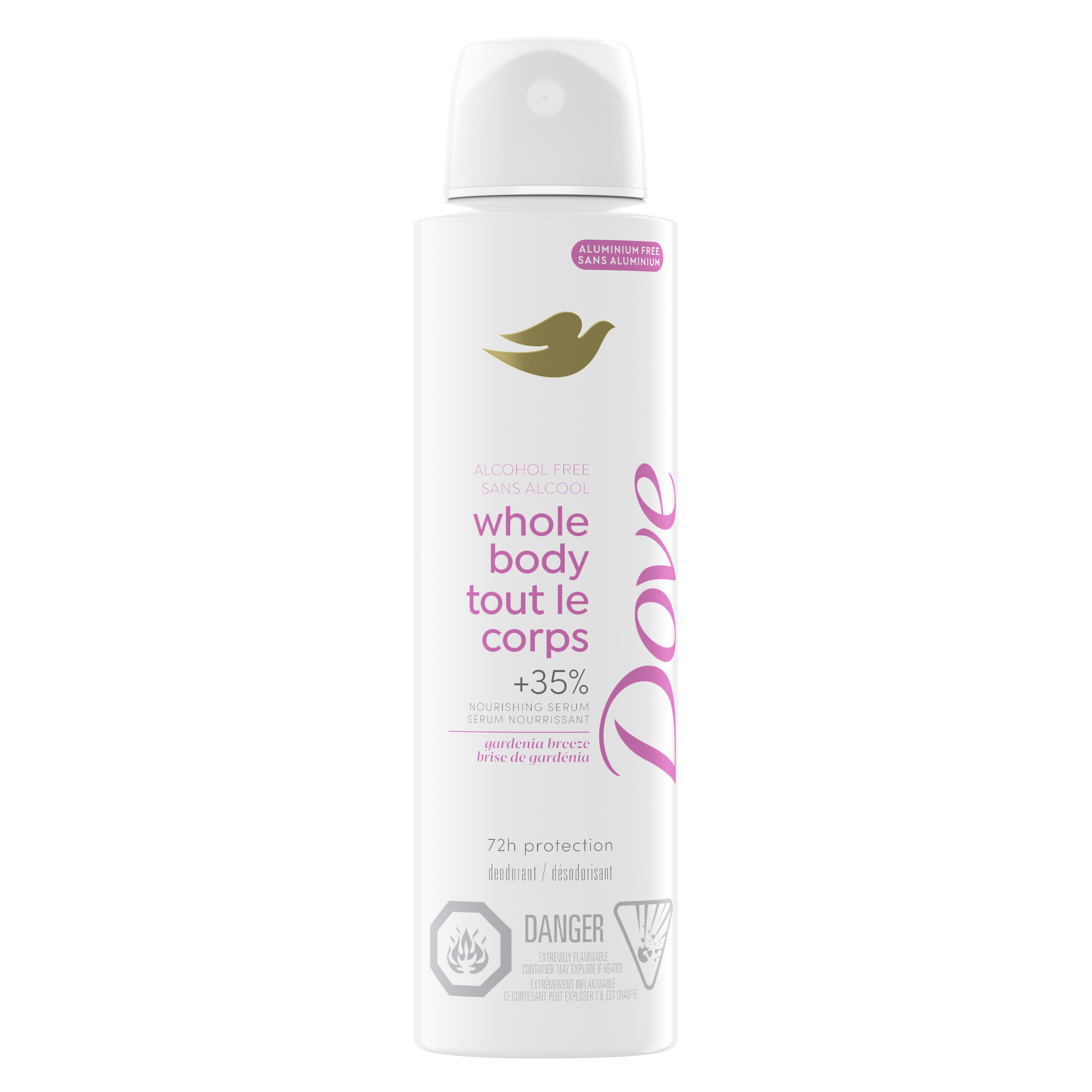 Dove Gardenia Breeze Alcohol-Free Whole Body Deodorant Spray packshot