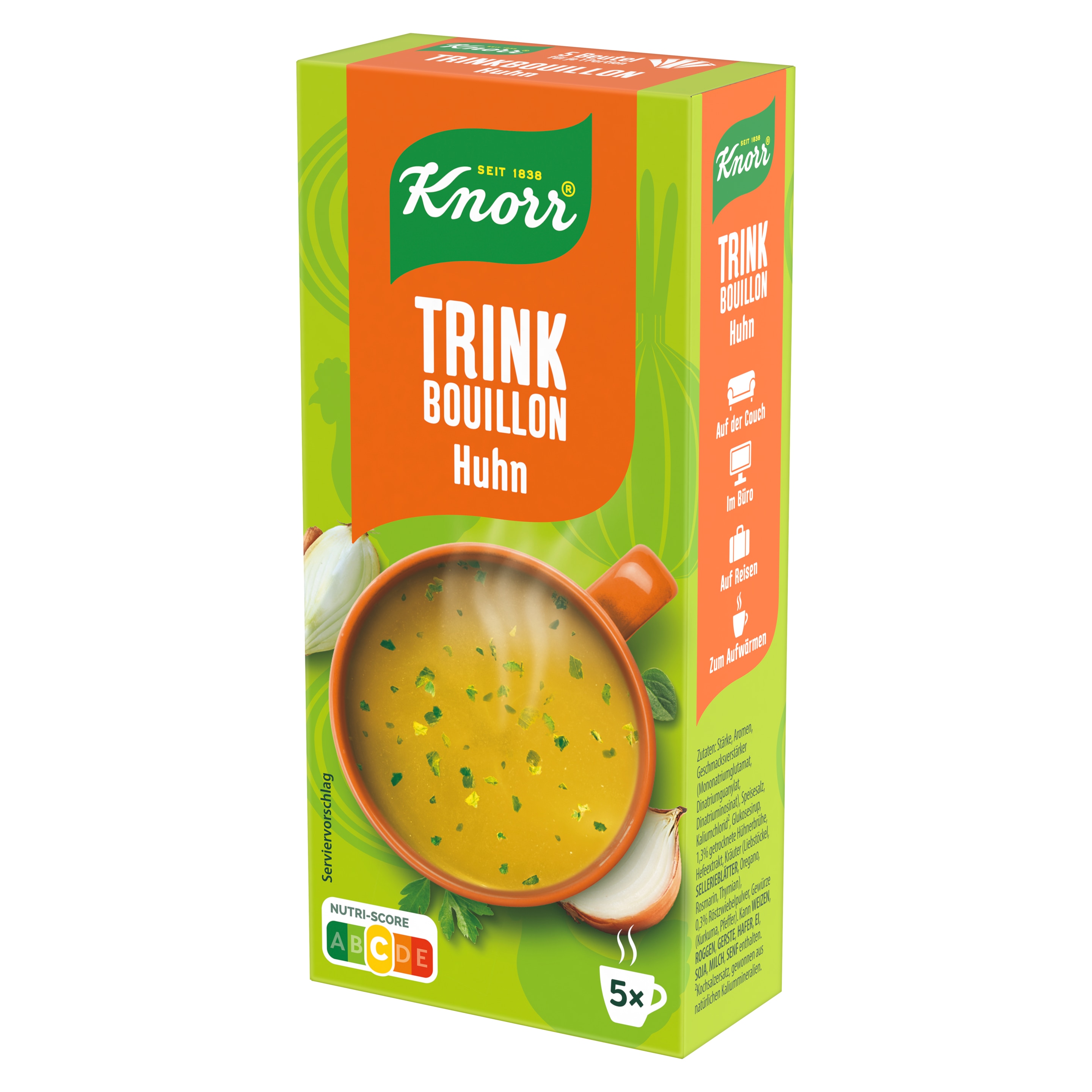 Knorr Trinkbouillon Huhn mit wärmend-herzhaftem Geschmack schnell & einfach 5x 175 ml