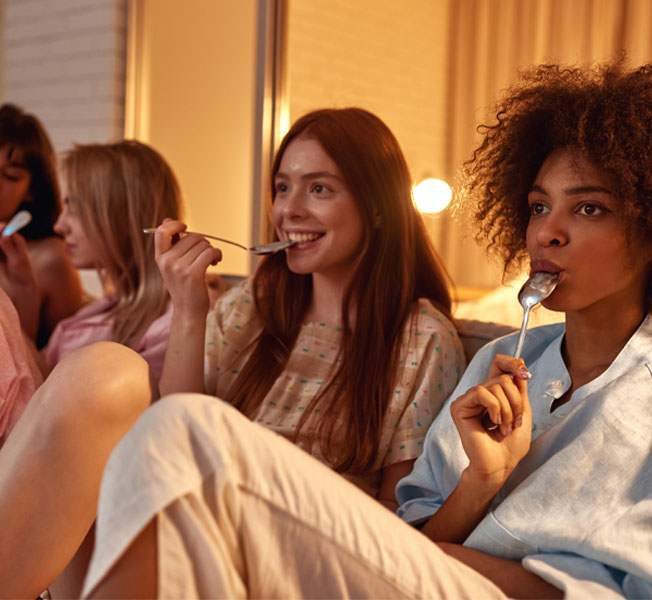Friends having an ice cream party