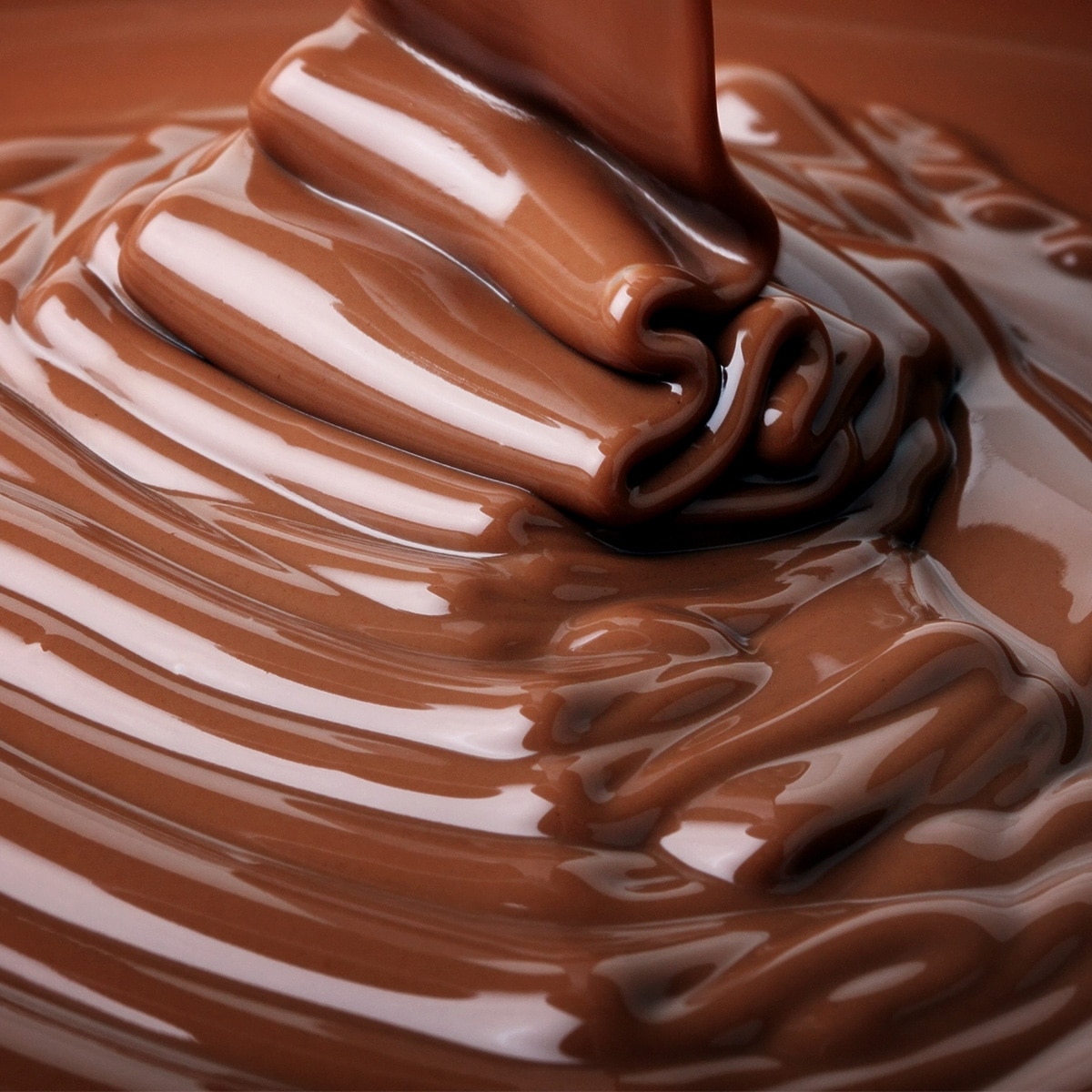 Swirl of melted milk chocolate.