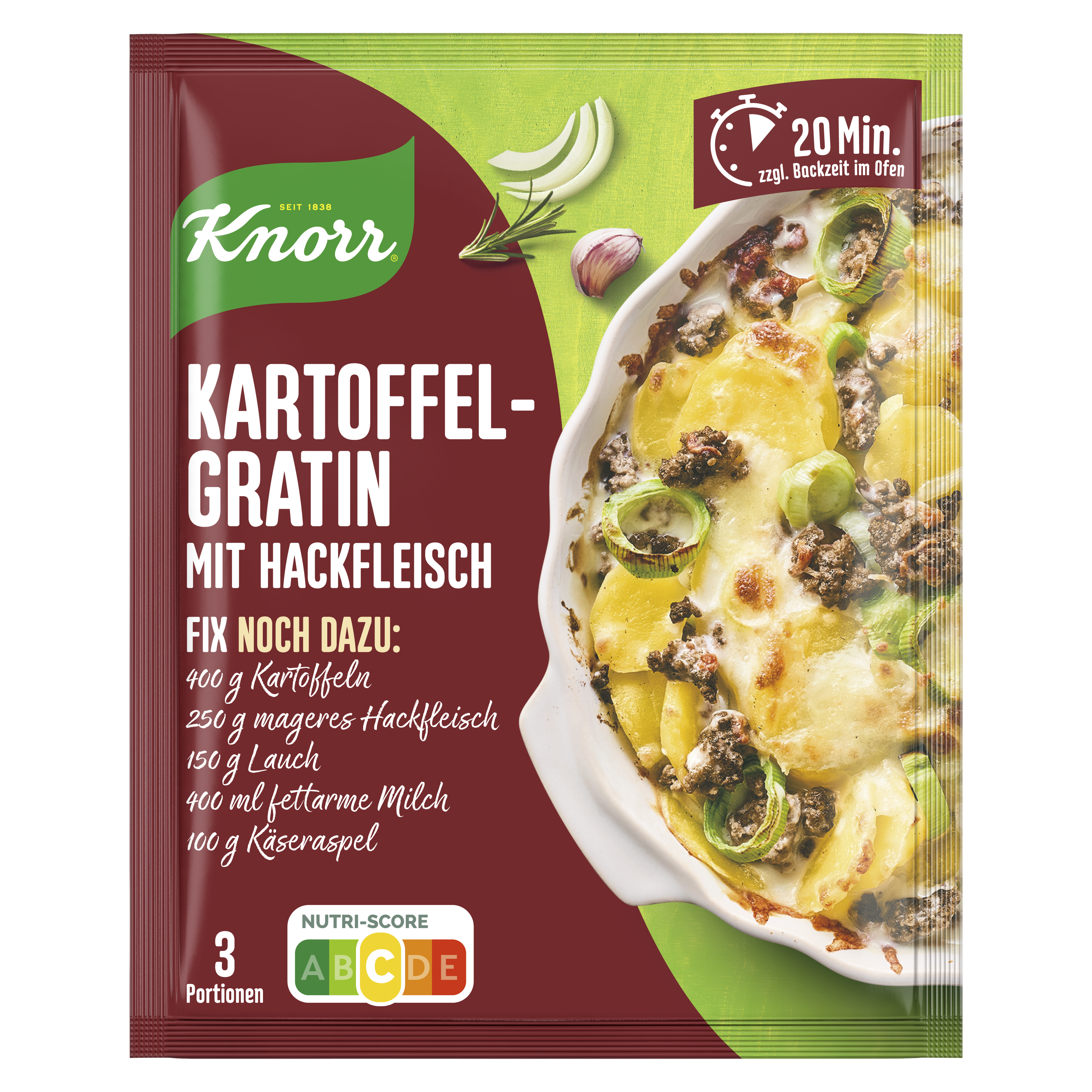 Knorr Fix Kartoffelgratin mit Hackfleisch 42 g packshot