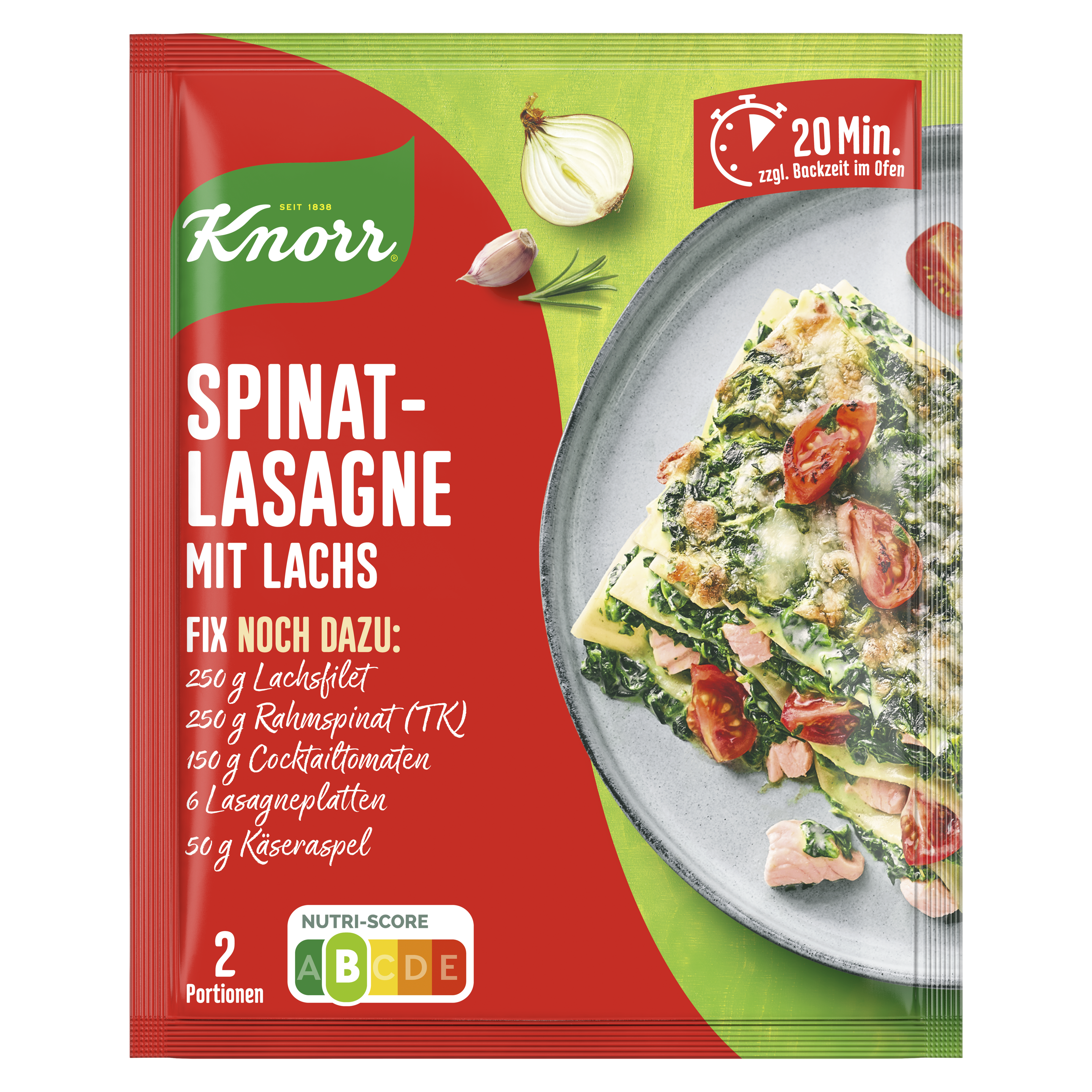 Knorr Fix Spinatlasagne mit Lachs 40g packshot