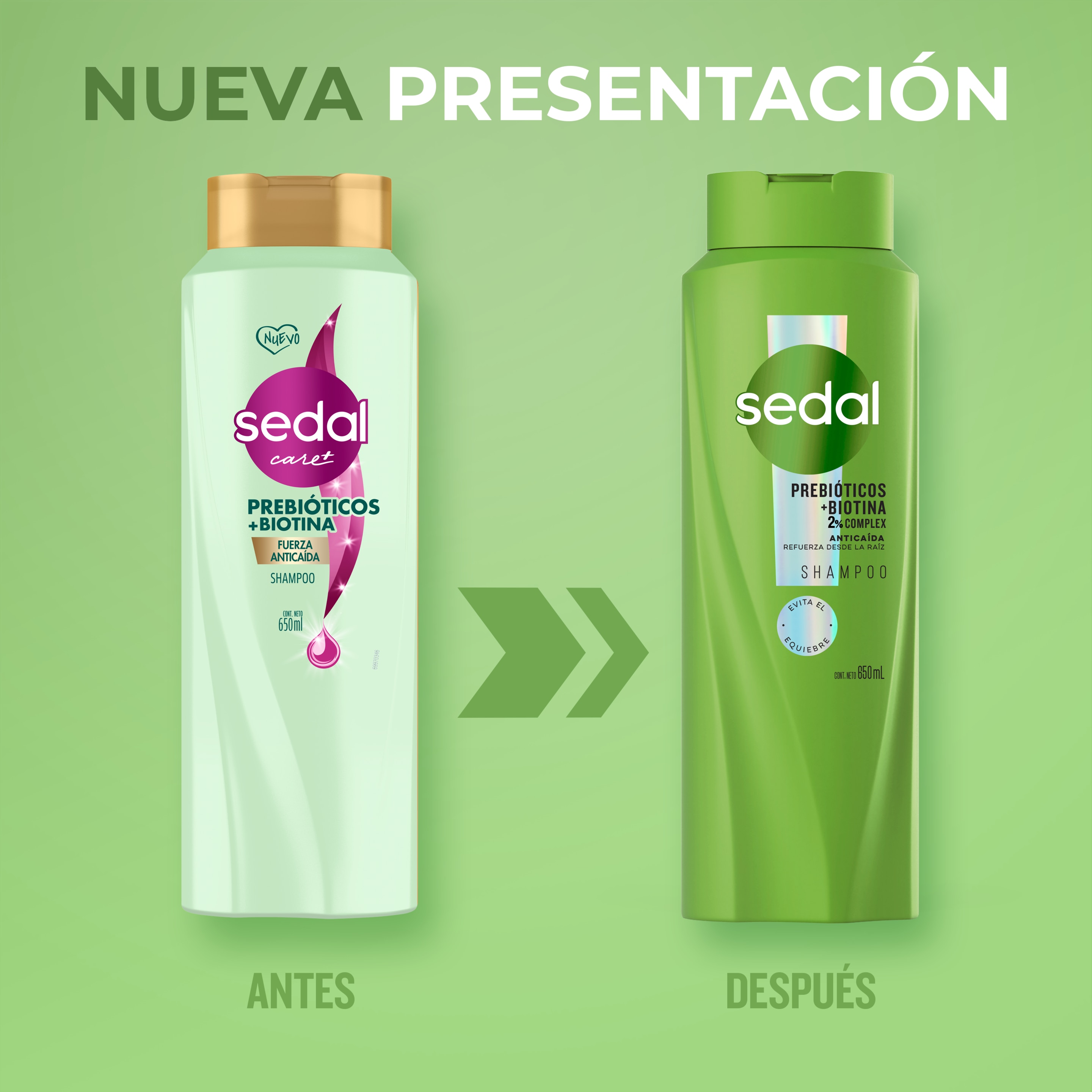 Sedal Prebióticos + Biotina Shampoo