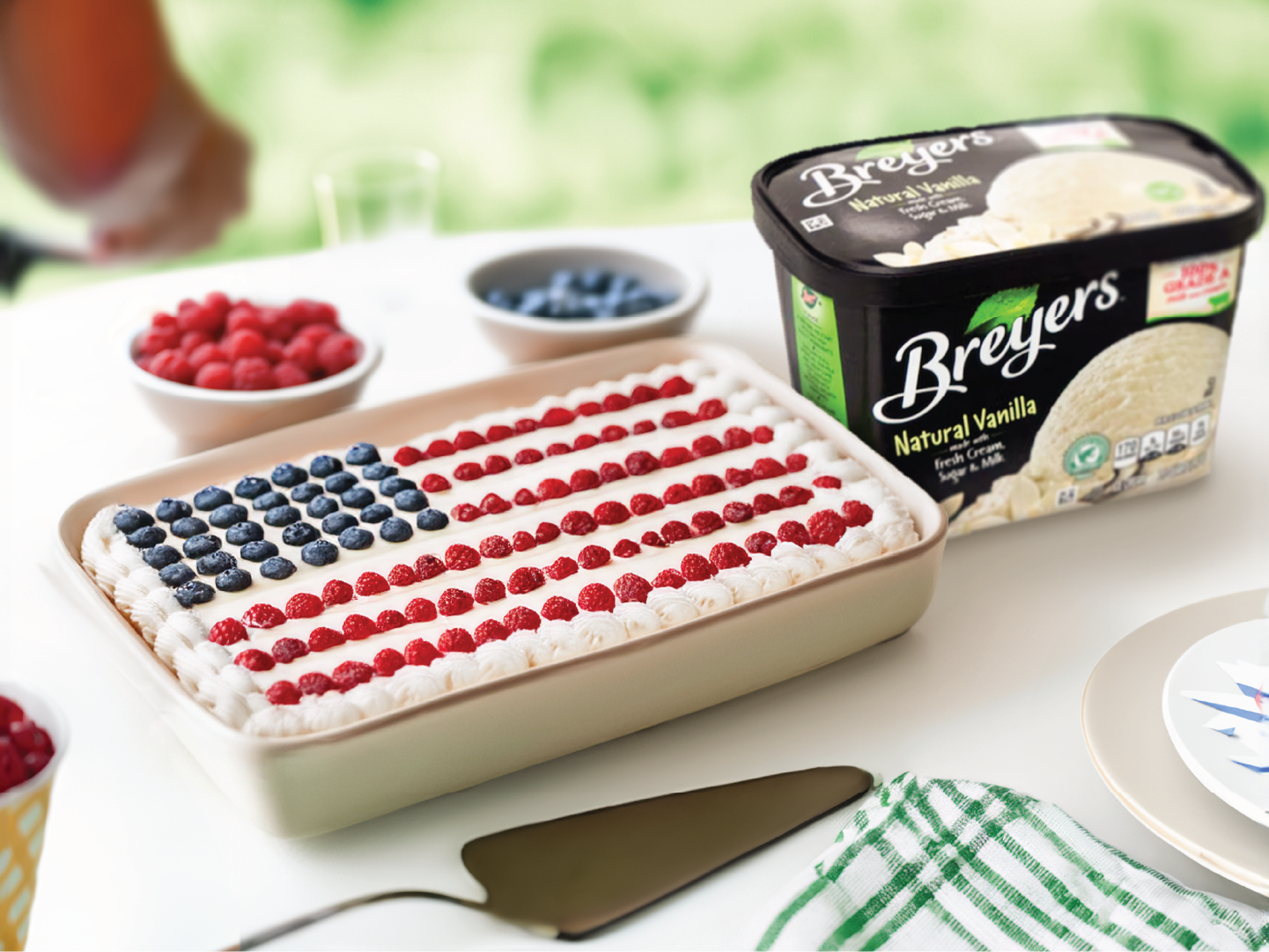 American Flag ice cream cake made with Breyers