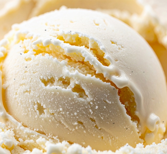 Scoop of vanilla ice cream.