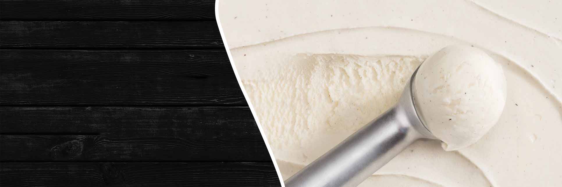 Vanilla ice cream being scooped