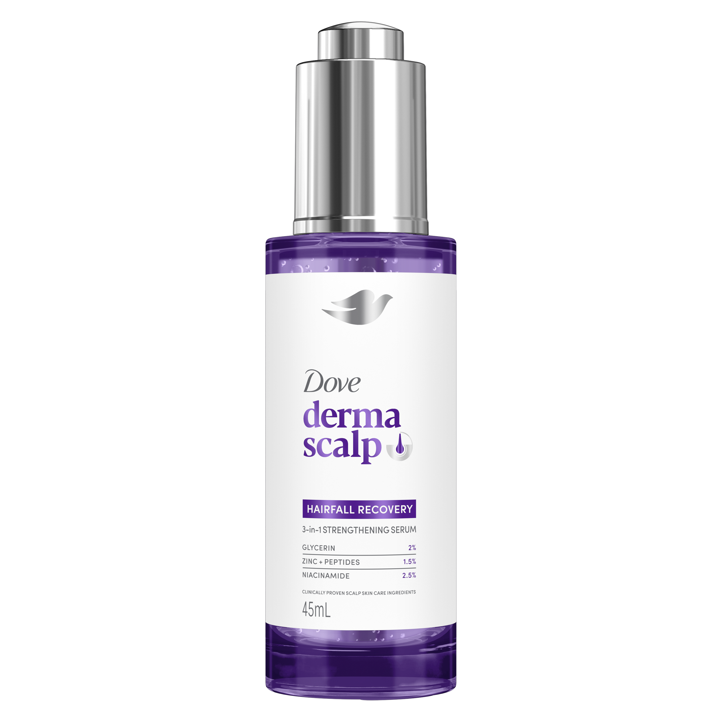 Dove Derma Scalp+ Hair Fall Recovery 3-in-1 Serum 45mL packshot