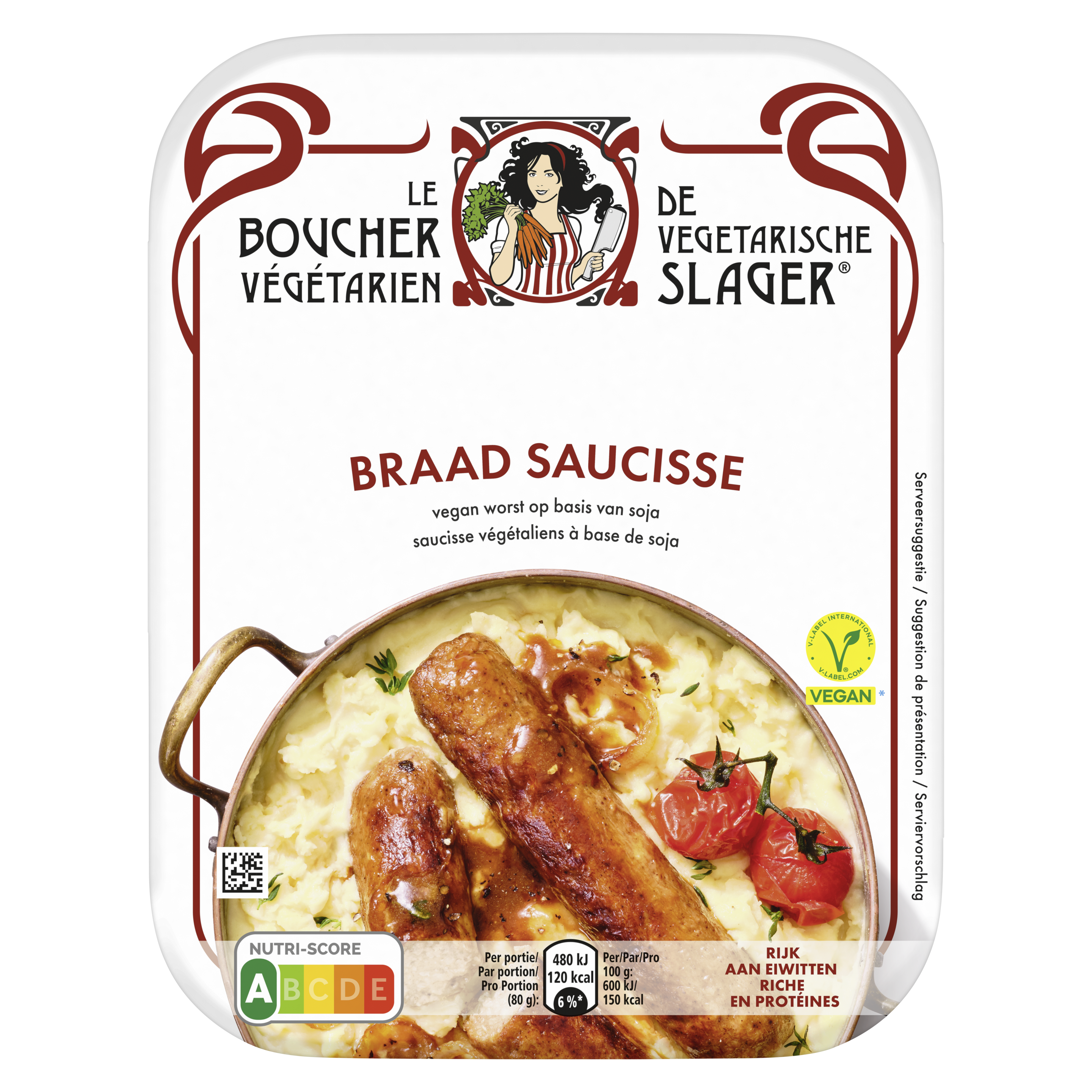 De Vegetarische Slager Braad Saucisse 160gr