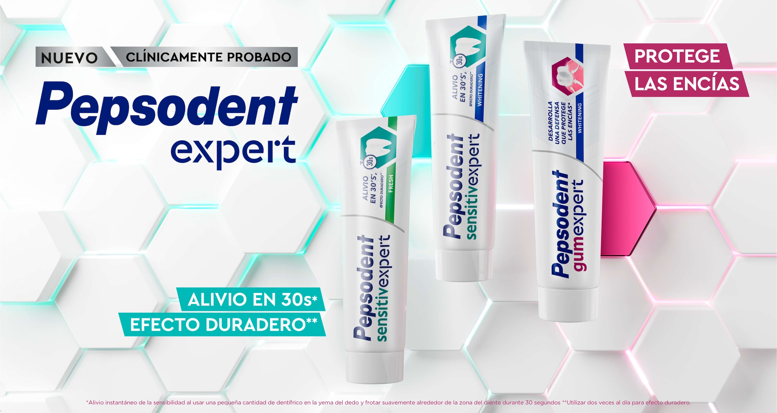 nuevo pepsodent expert clínicamente probado protege las encías con alivio instantáneo de la sensibilidad