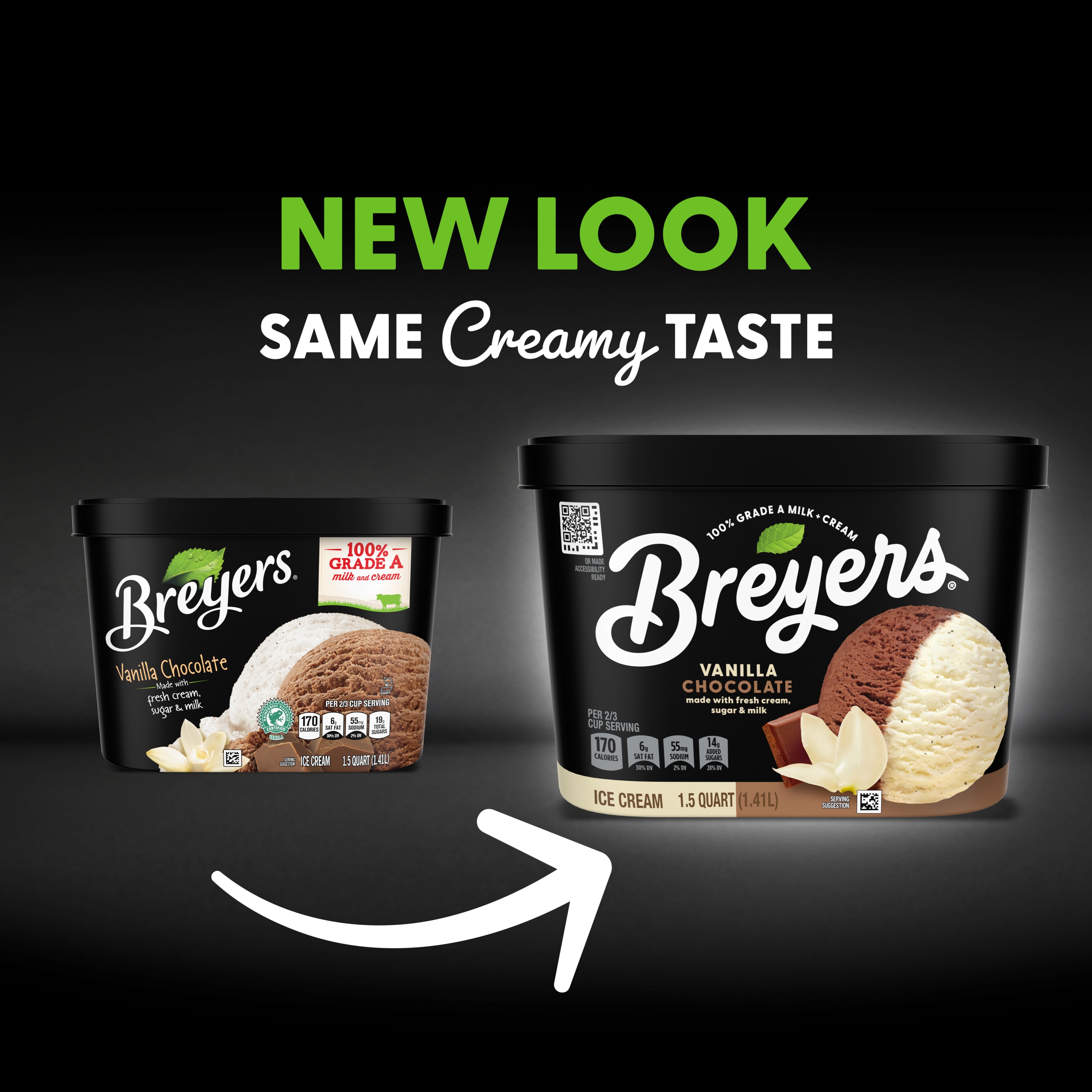 A visual highlighting the new Breyers pack design