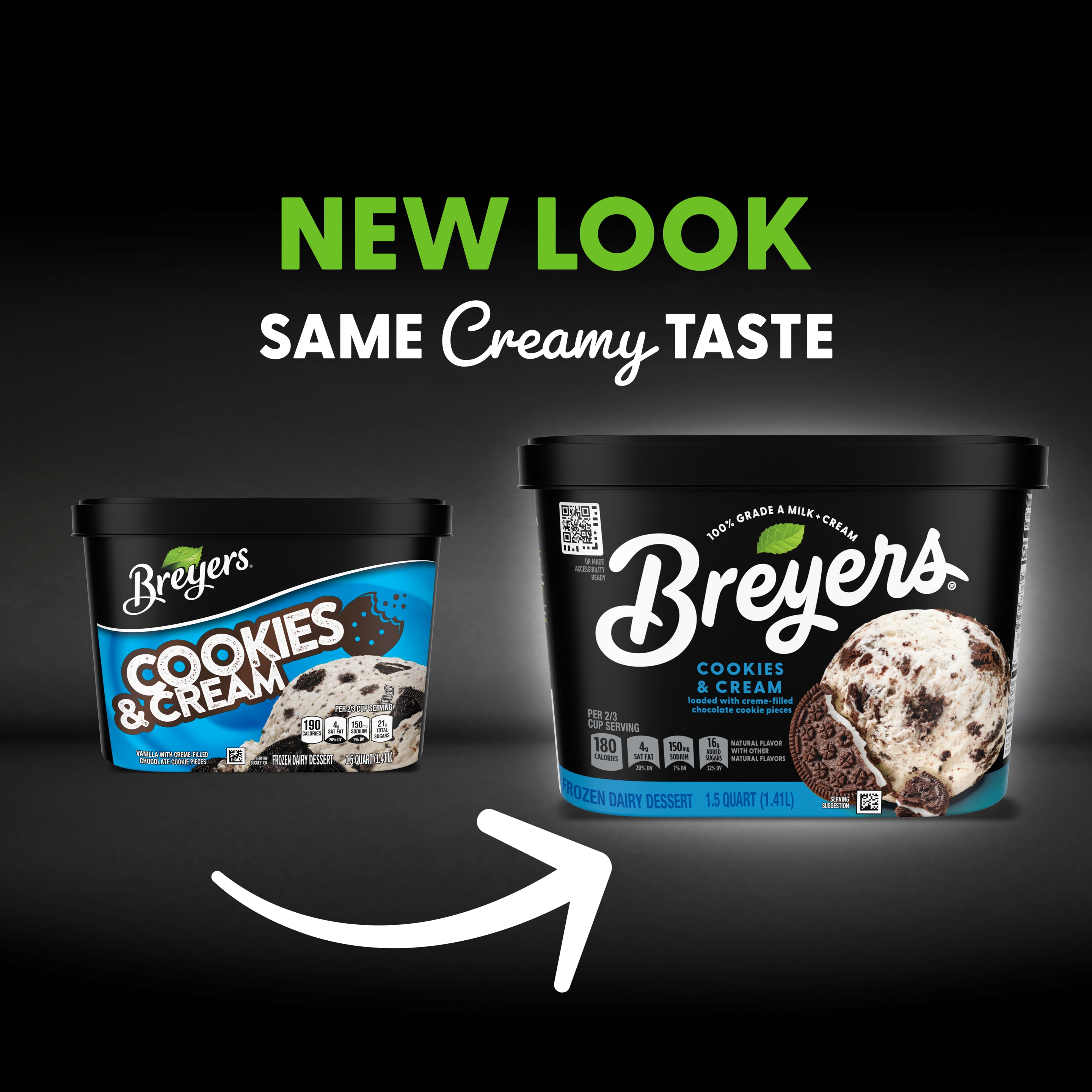 A visual highlighting the new Breyers pack design