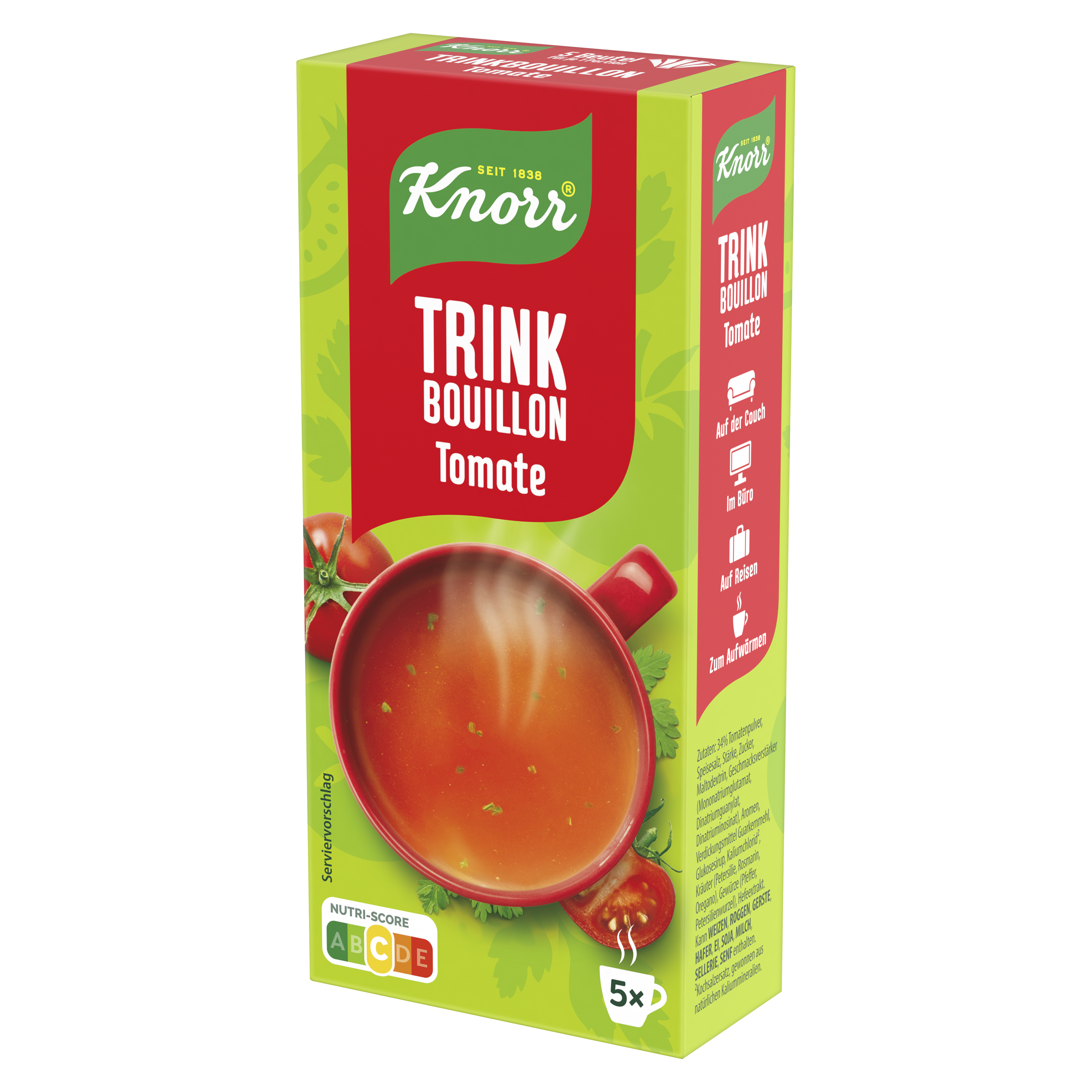 Knorr Trinkbouillon Tomate mit fruchtig-leckerem Geschmack schnell & einfach 5x 175 ml