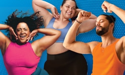 Smiling people dancing