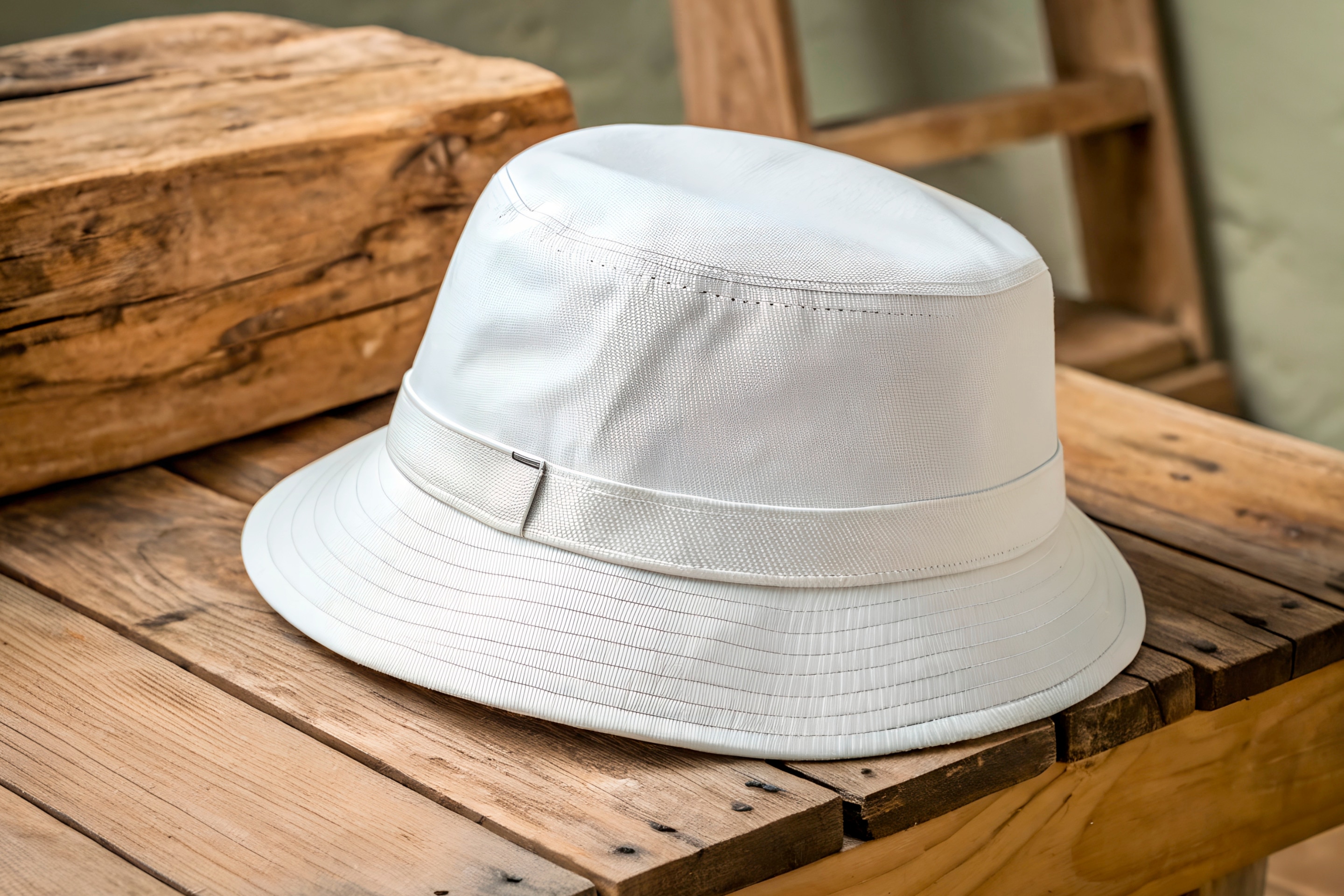 pria dengan model topi pria bentuk bucket hat