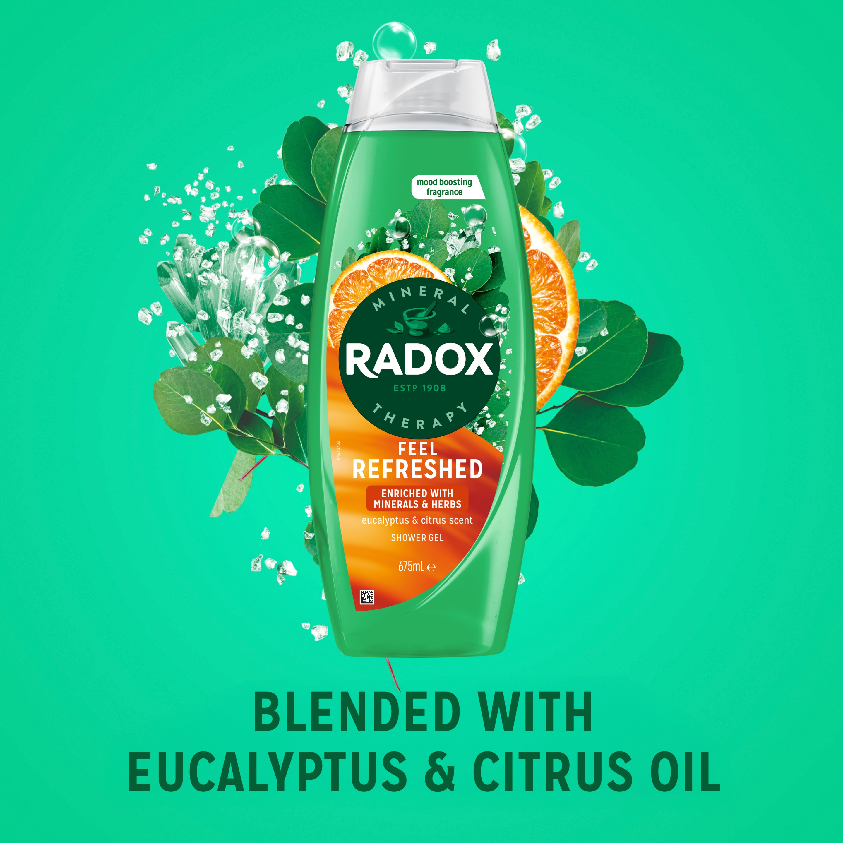 Radox Feel Refreshed Shower Gel 225ml with Eucalyptus & Citrus