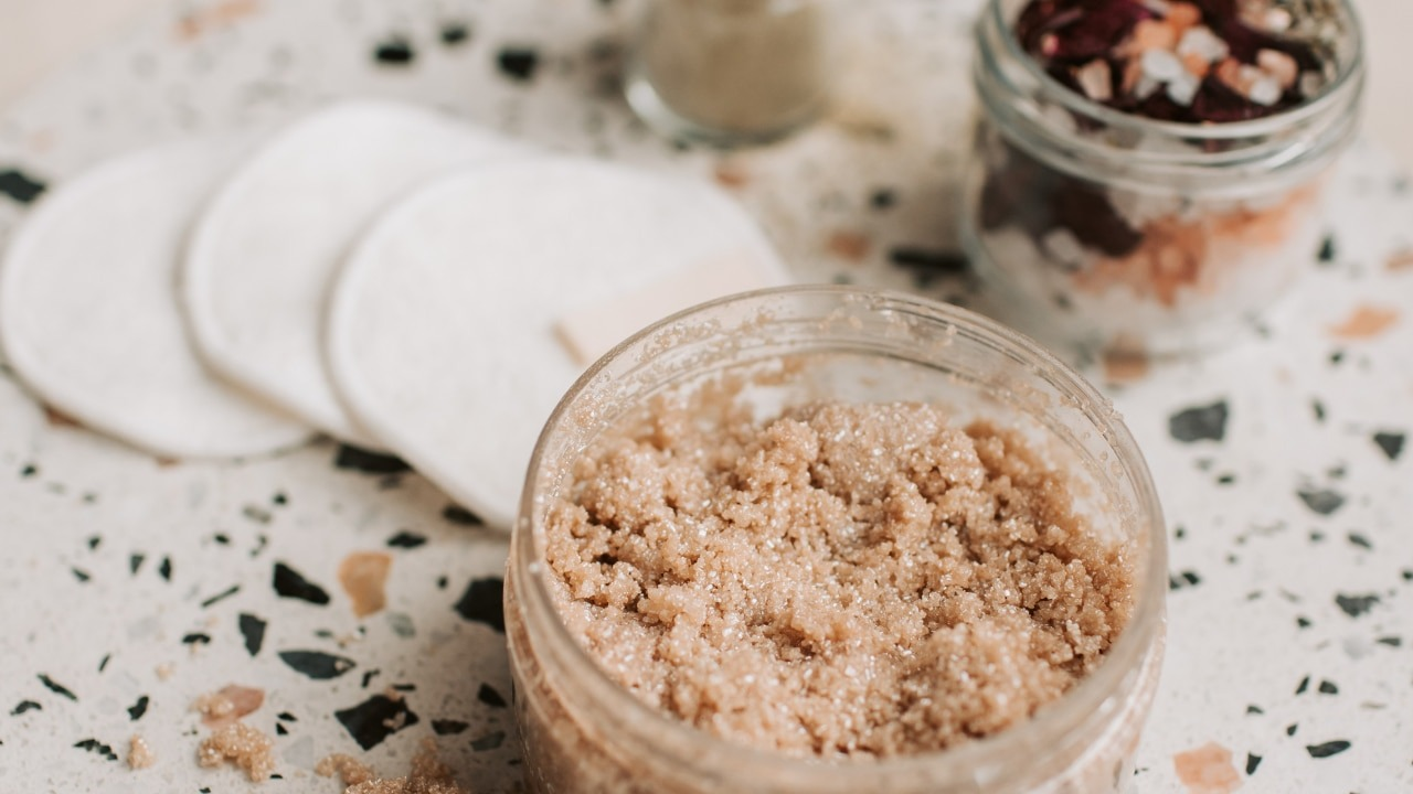 Brown sugar foot scrub