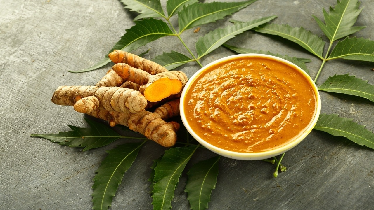 Neem, gram flour and turmeric scrub