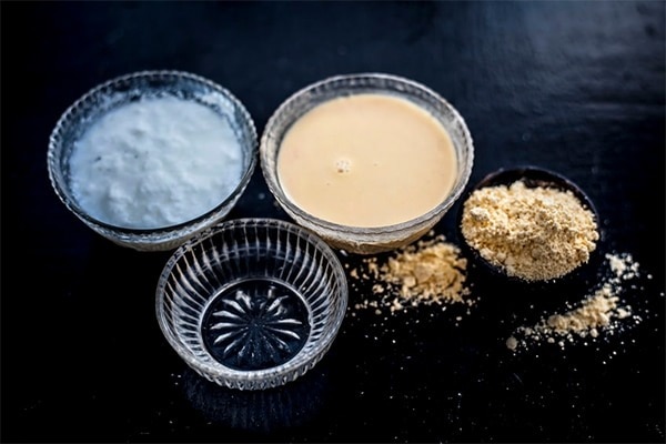 Gram flour and yogurt