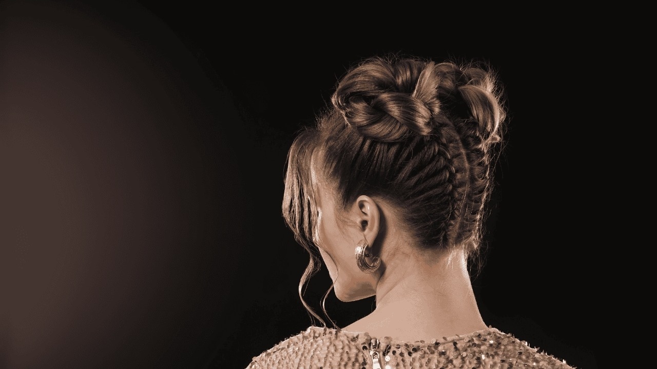 Dutch braid bun