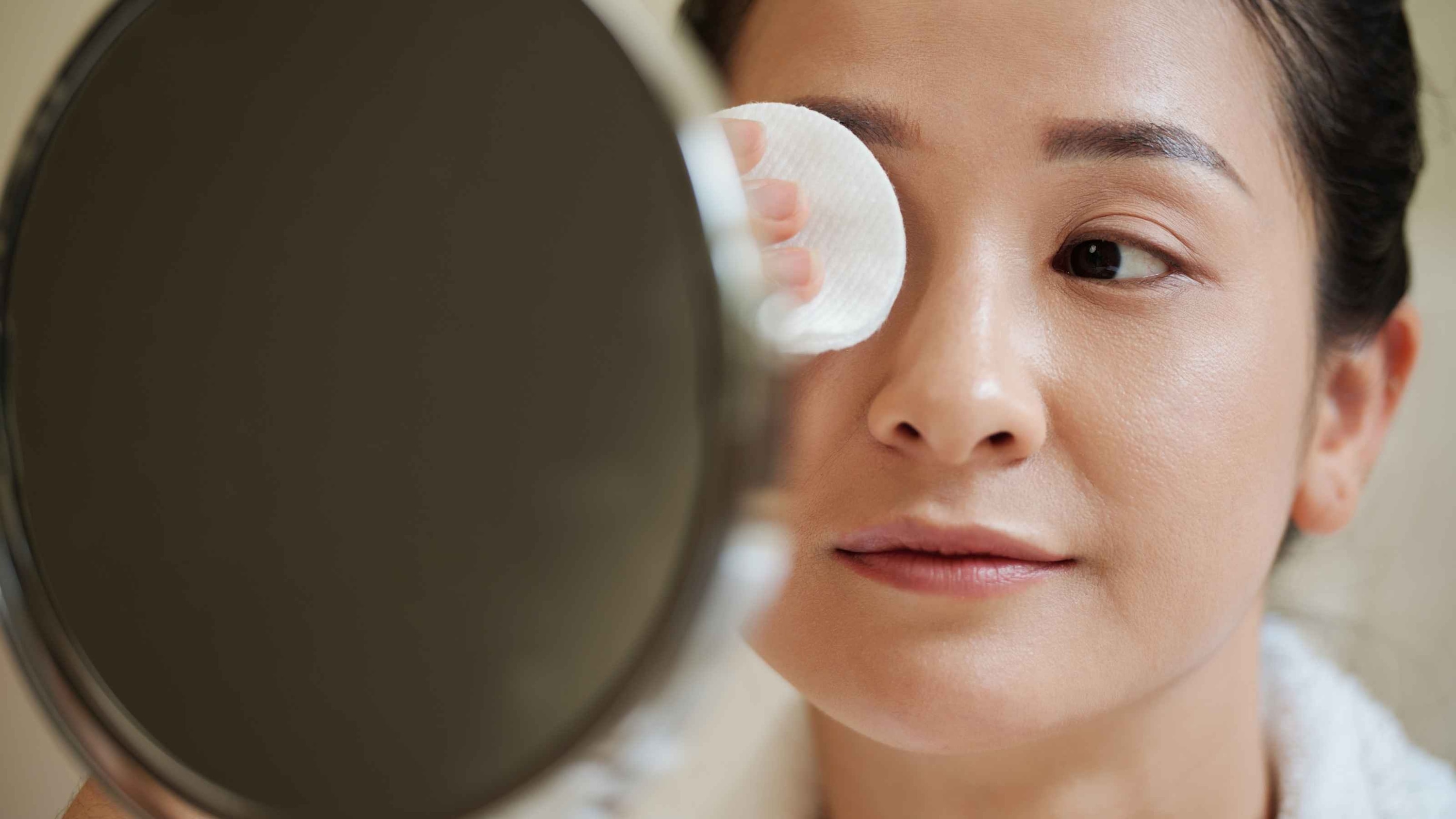 Gently remove mascara