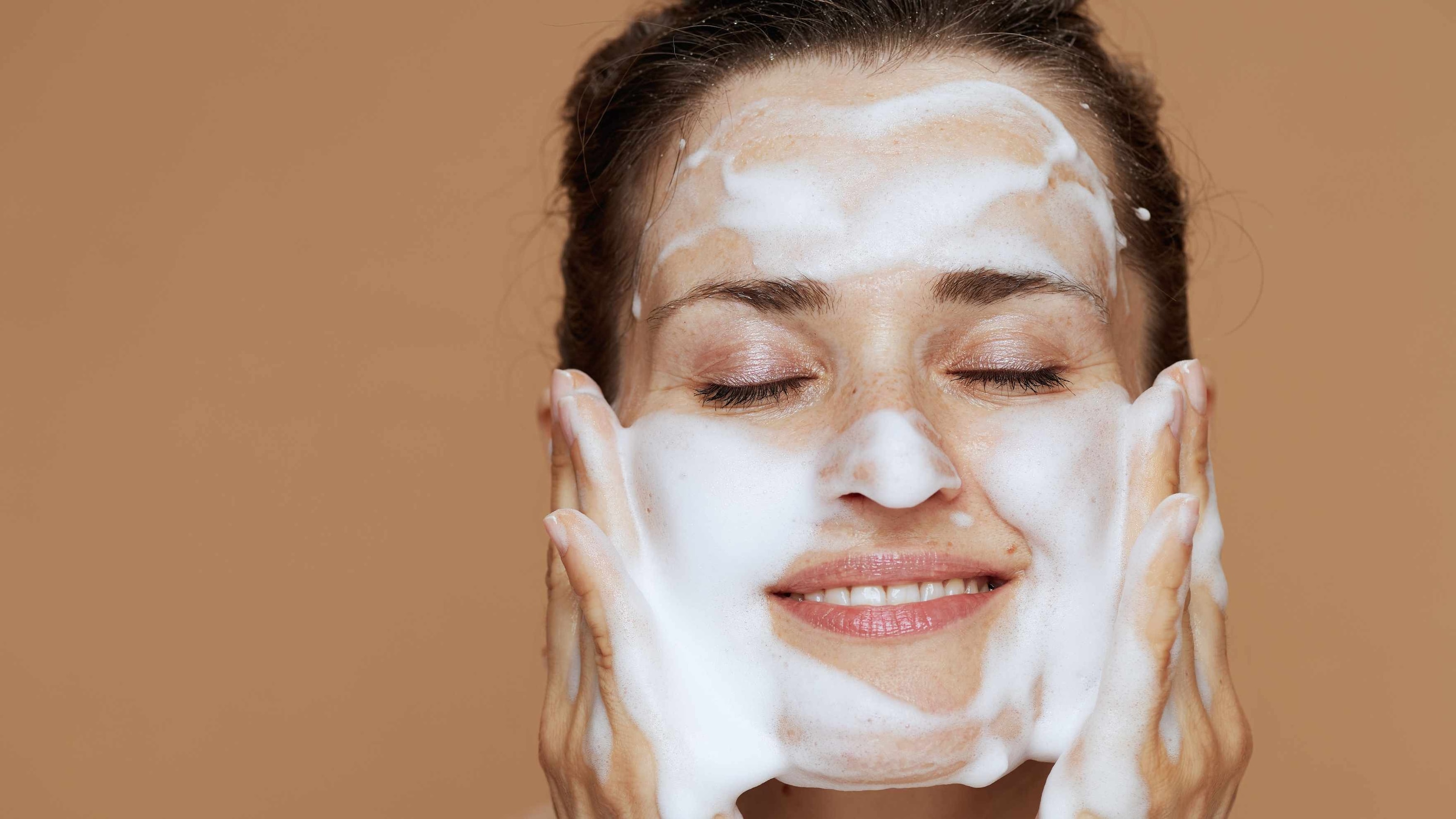 Start with a deep cleansing face wash