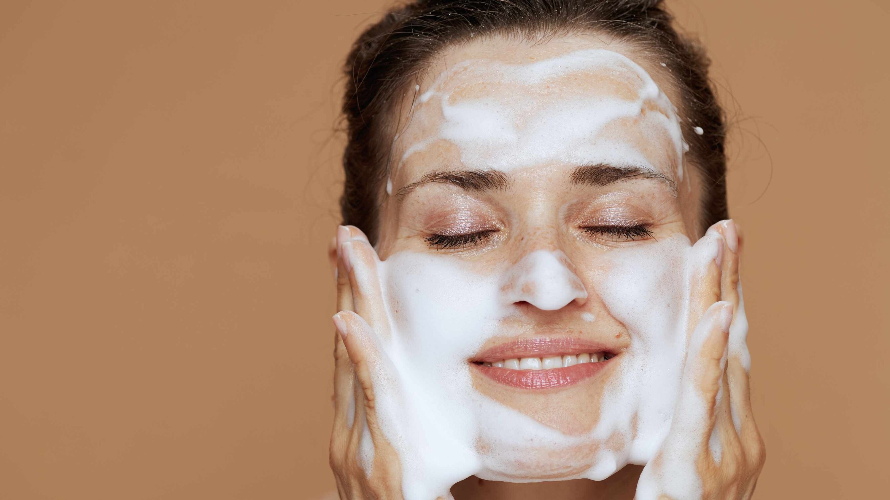 Start with a deep cleansing face wash
