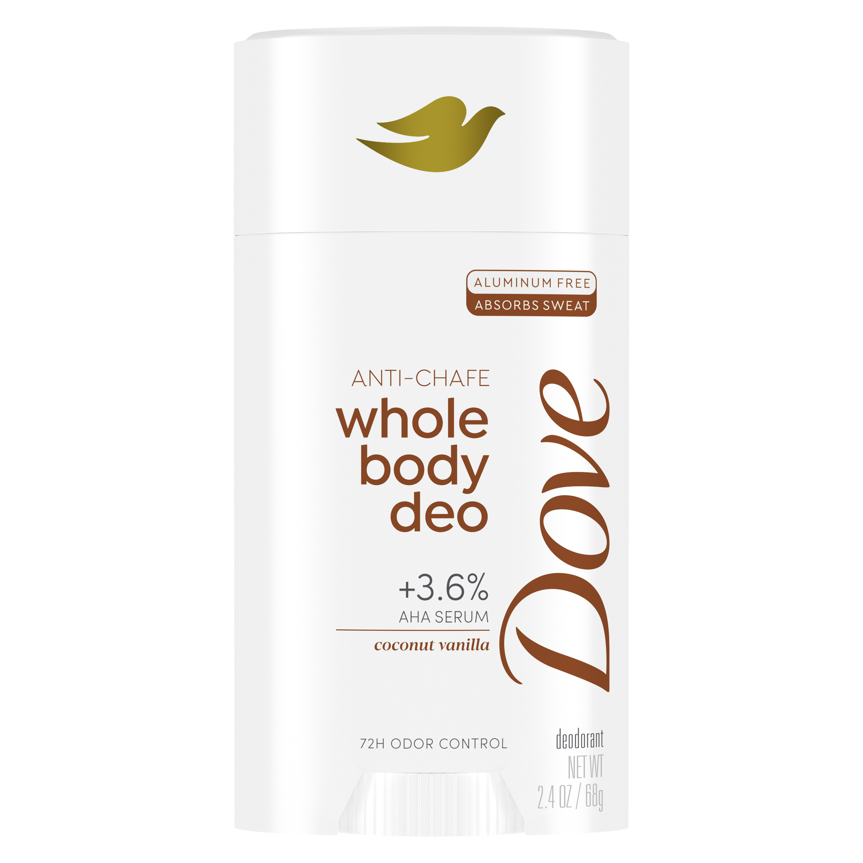 Dove Coconut Vanilla Anti-Chafe Whole Body Deodorant Stick packshot