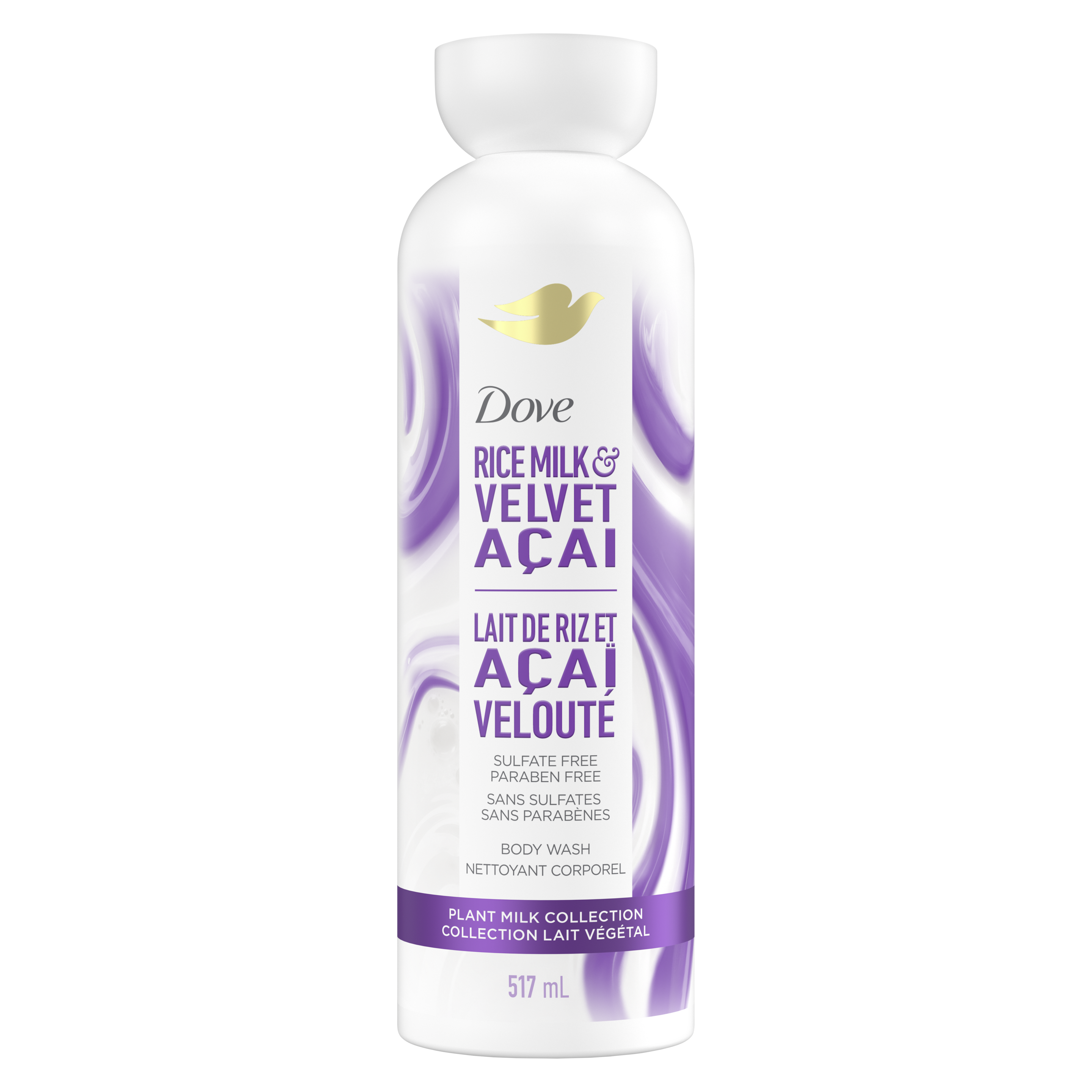 Dove Rice Milk & Velvet Açai Plant Milk Body Wash packshot