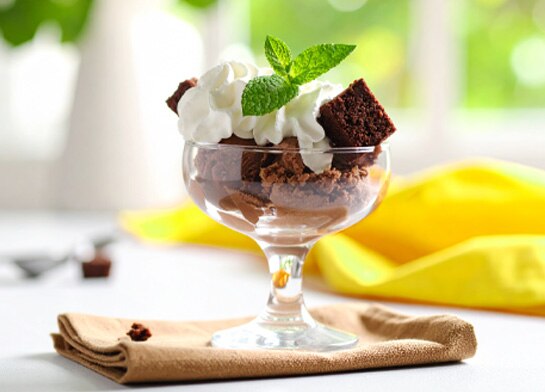 Dessert cup with Fudgesicle layered parfait