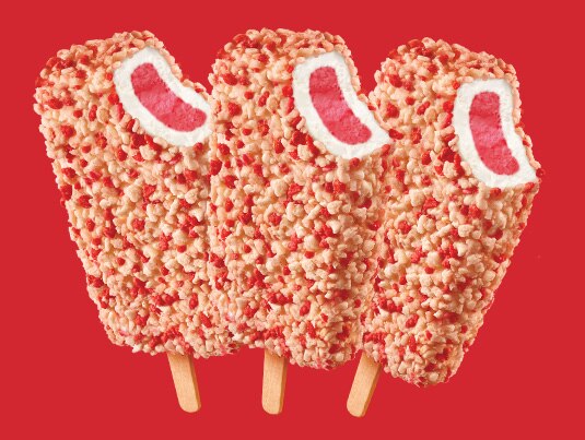 Strawberry Shortcake Bars on a pink background