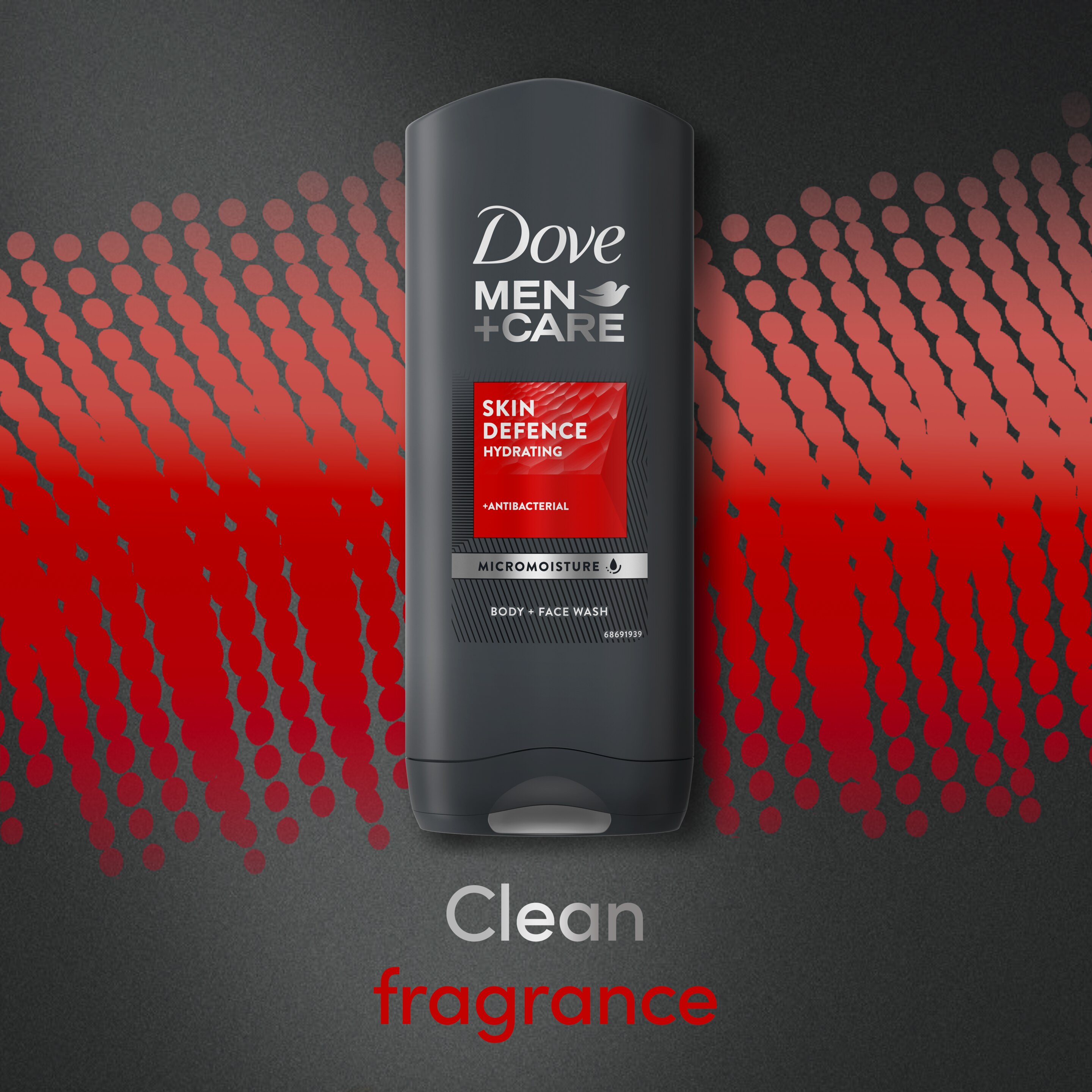 Dove Men+Care Hydrating Skin Defence Body Cleanser shower gel with 24 hour nourishing MicroMoisture technology 3-in-1 Hair, Face and Body Wash for hydrated and healthy skin 400 ml packshot