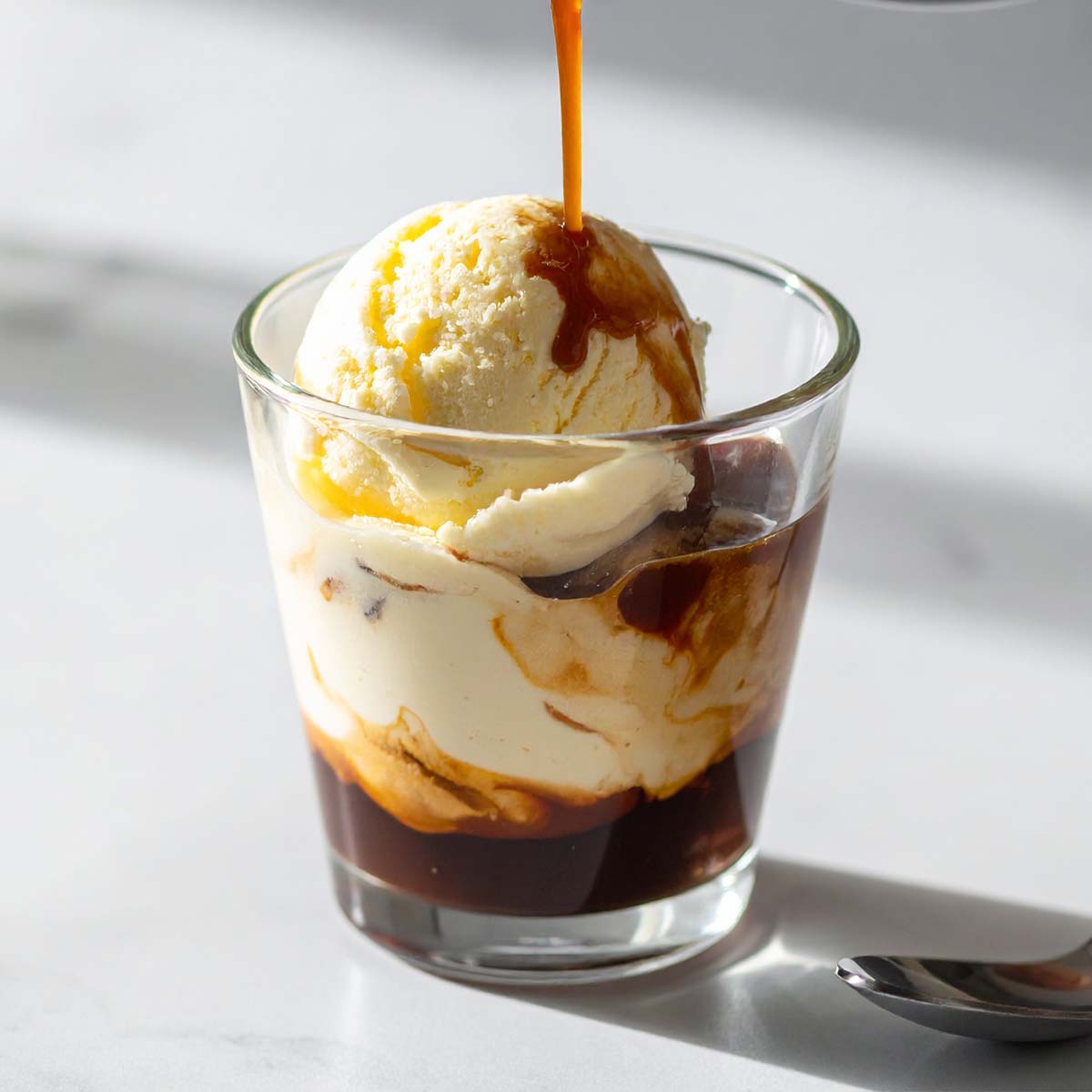 A cup of classic coffee affogato