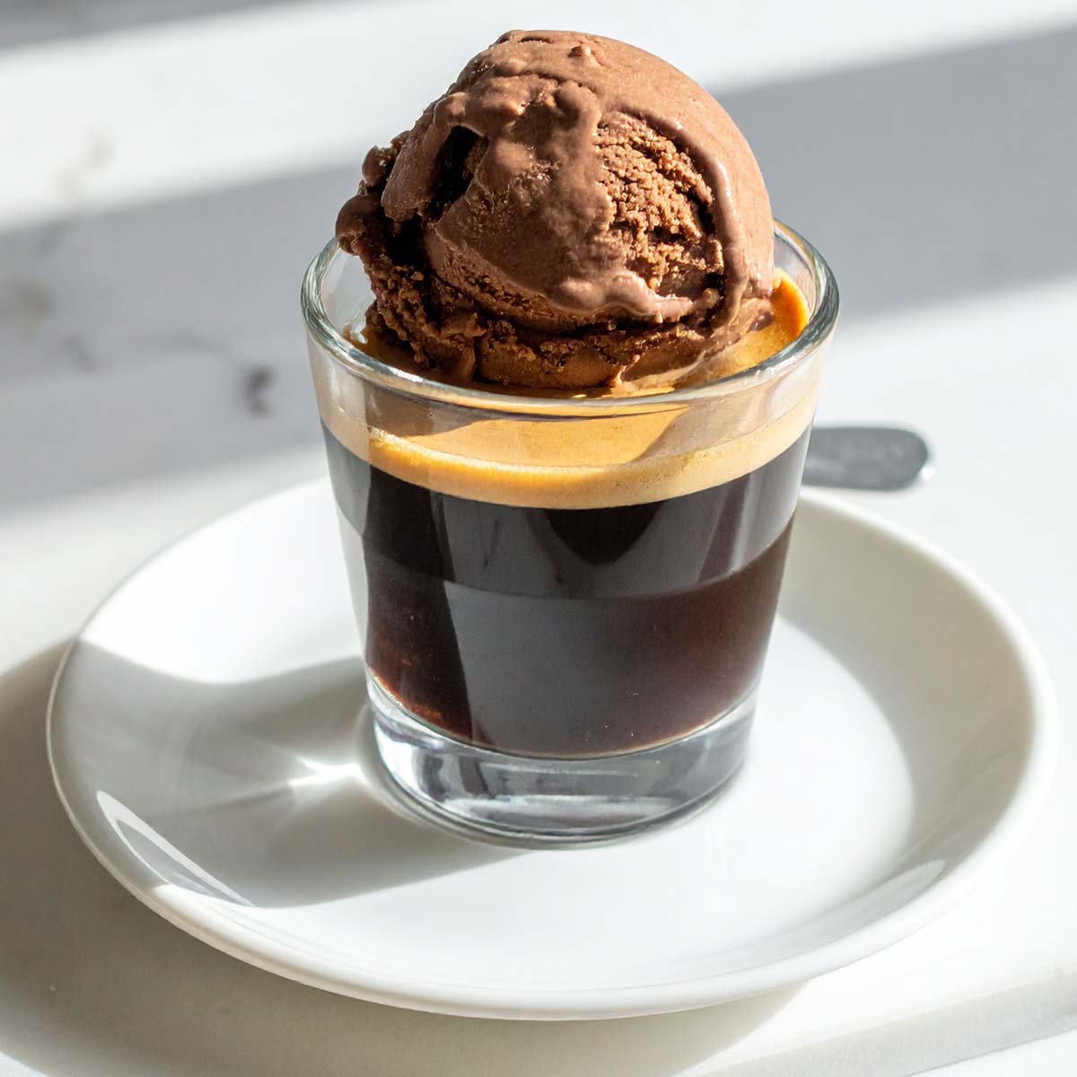 Cup of Espresso with a scoop of Talenti Double Dark Chocolate