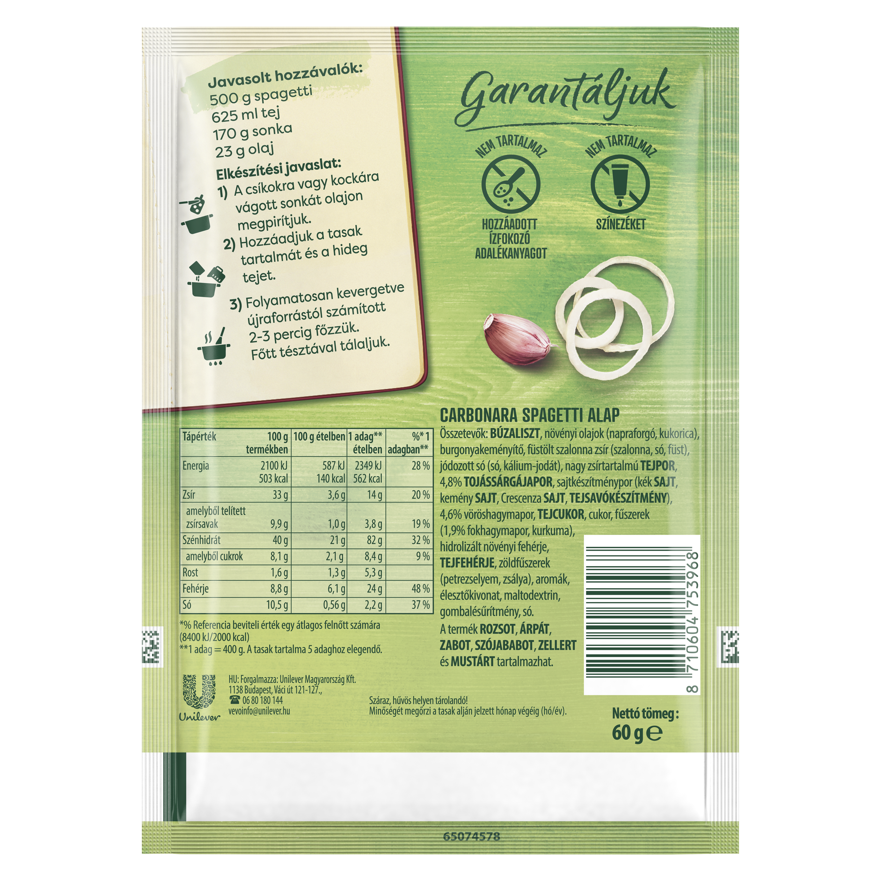 Knorr Carbonara spagetti alap XXL