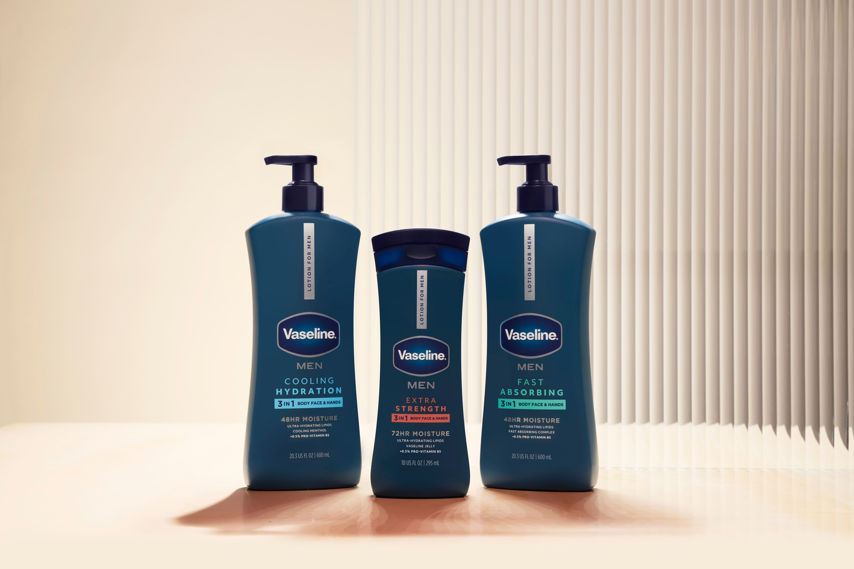 Vaseline MEN bottles lineup