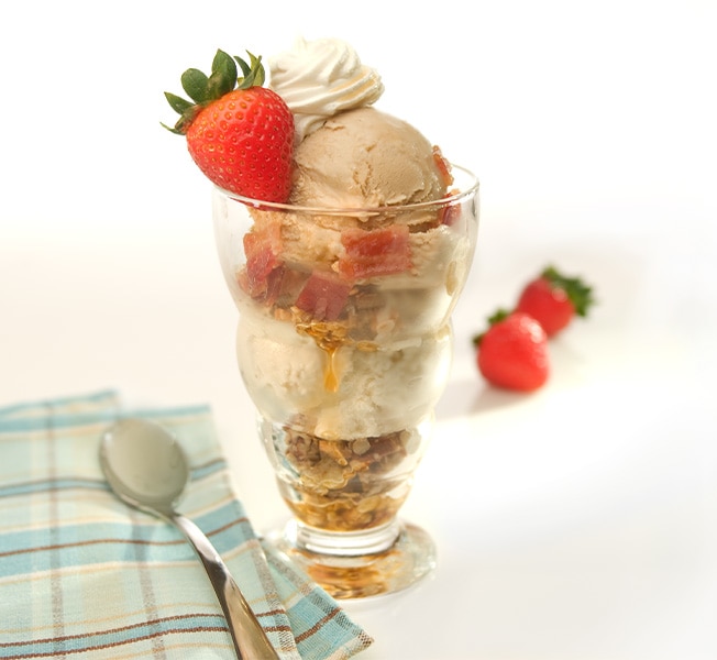 Breakfast sundae with Breyers ice cream, granola and fruit