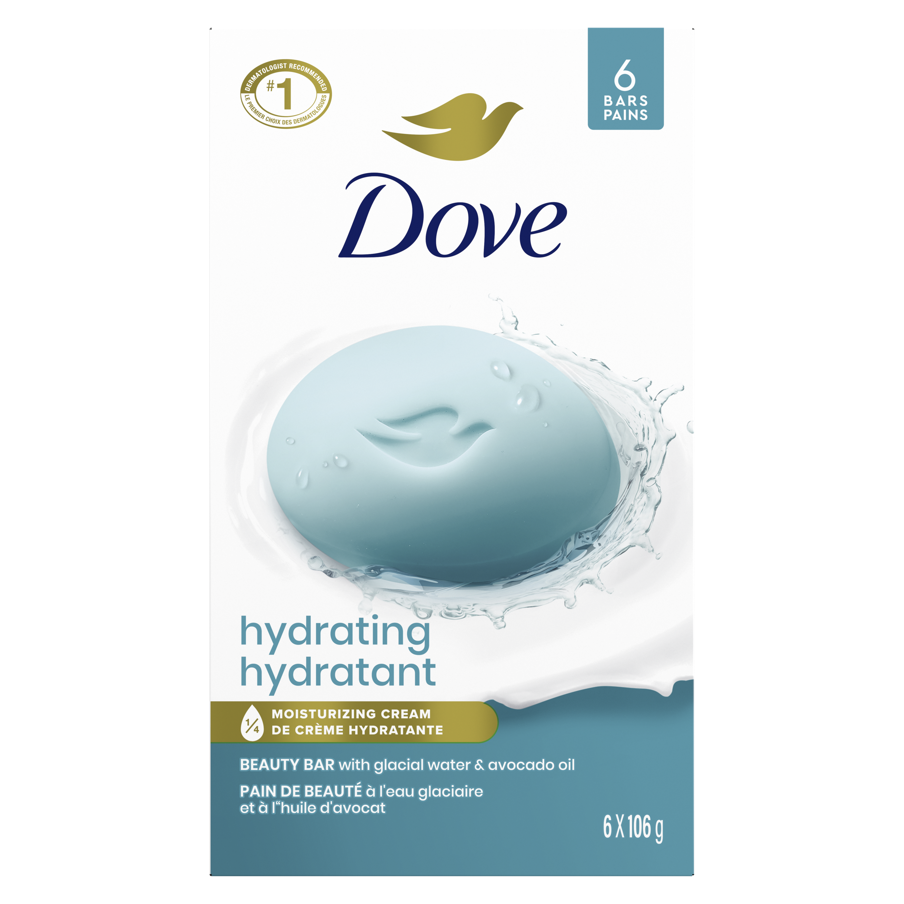 Dove Hydrating Beauty Bar 6 x 106 g packshot