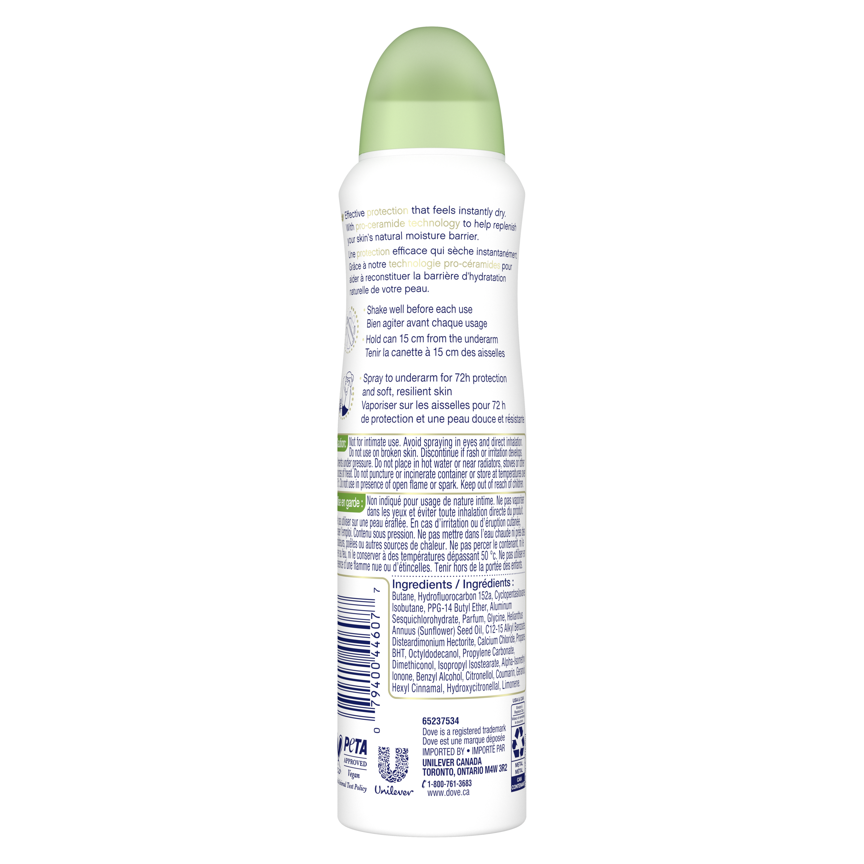 Advanced Care Dry Spray Antiperspirant Cool Essentials 107g Back