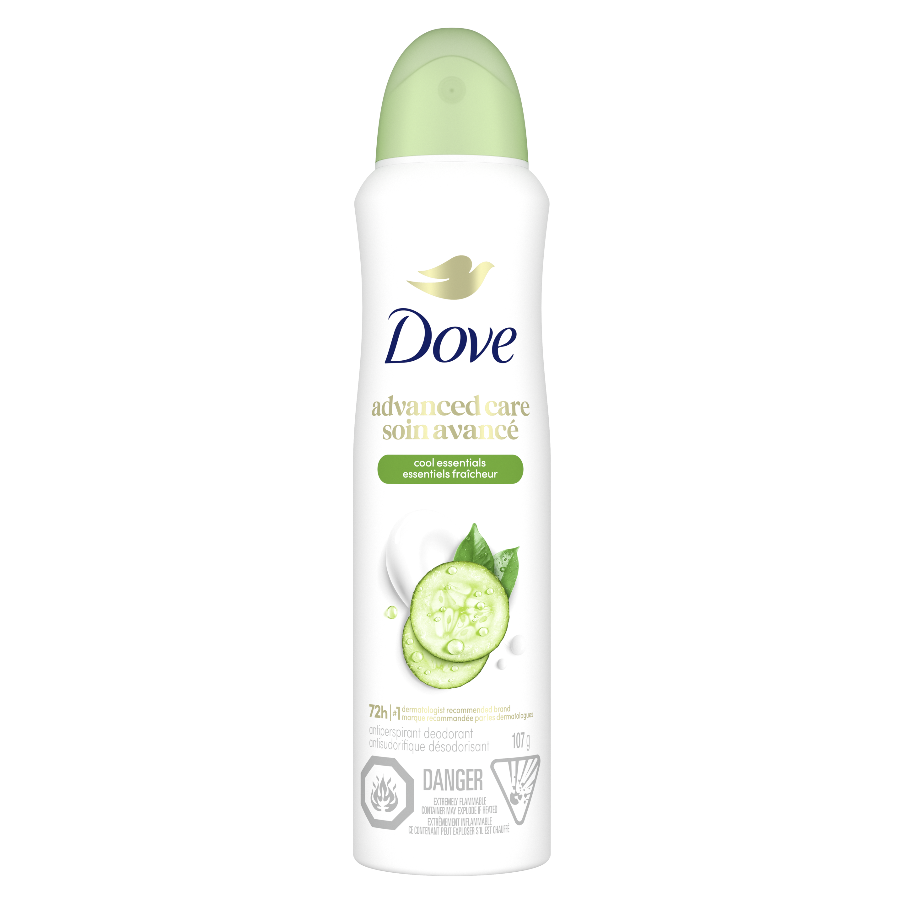 Advanced Care Dry Spray Antiperspirant Cool Essentials 107g Front packshot