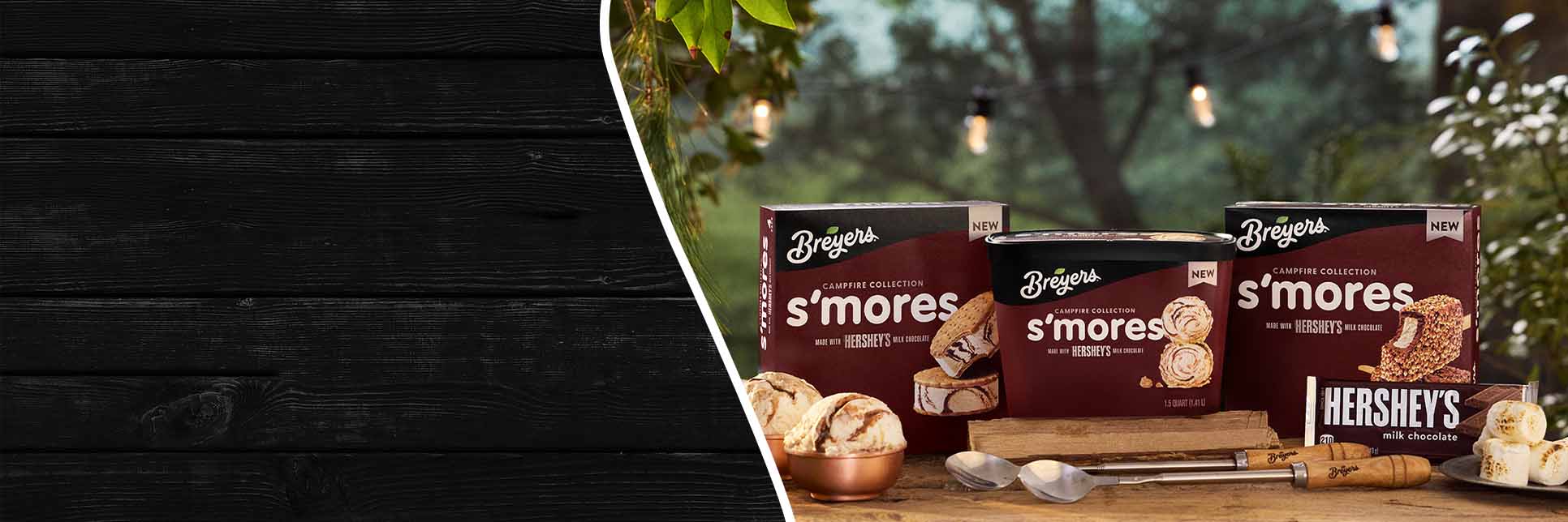 Breyers Smore's collection on a wooden table