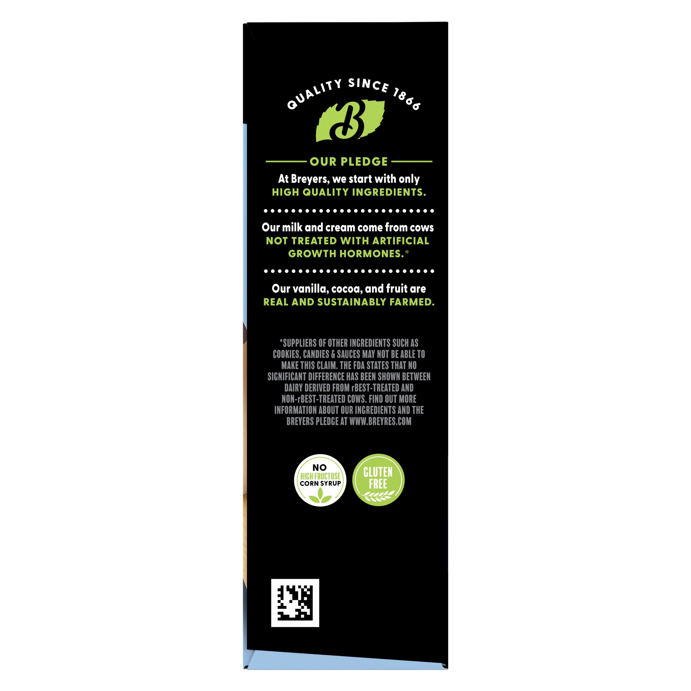 A 6 pack carton of Breyers® CarbSmart™ REESE'S Bar left