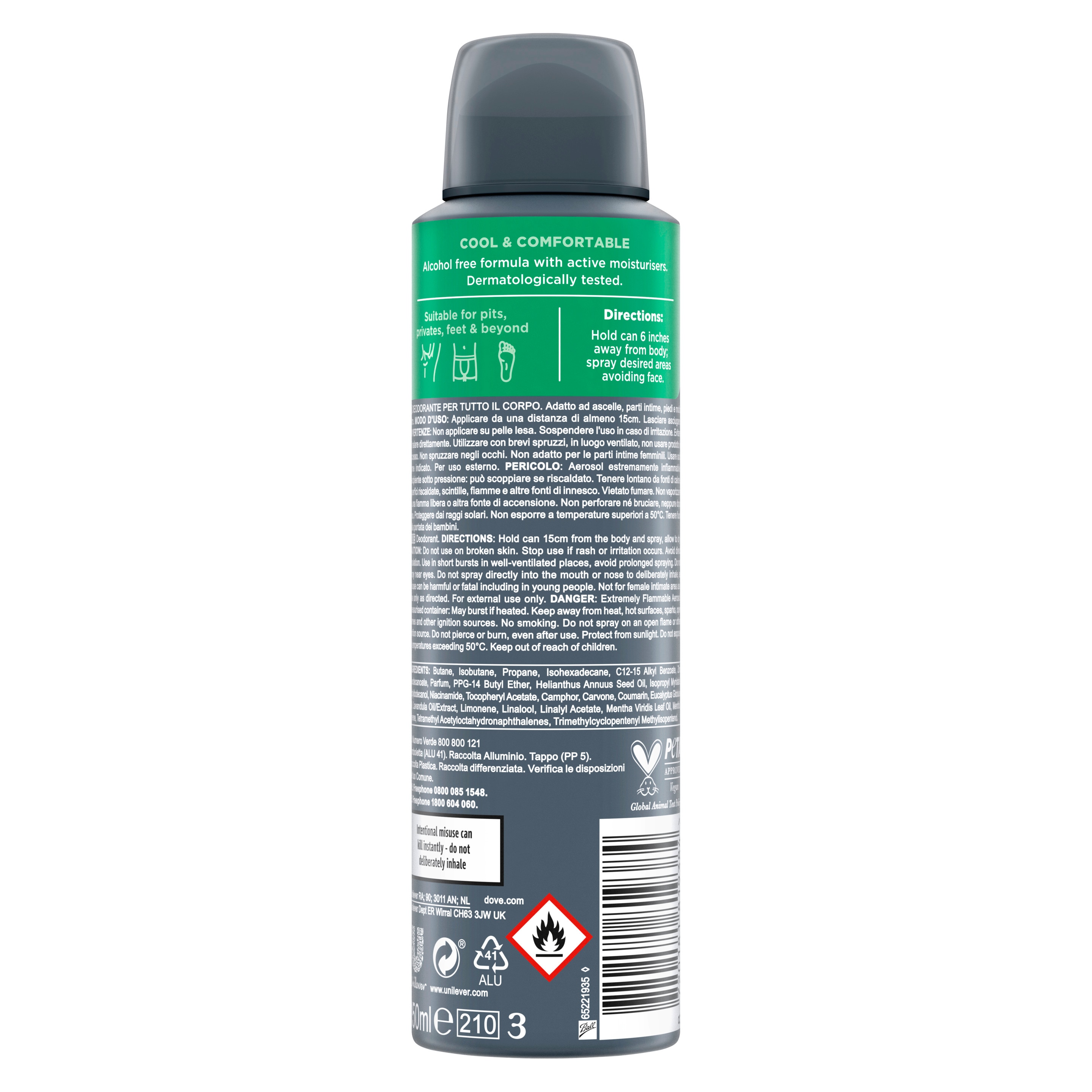 Dove Men + Care Whole Body Deo Spray Bamboo e Aloe