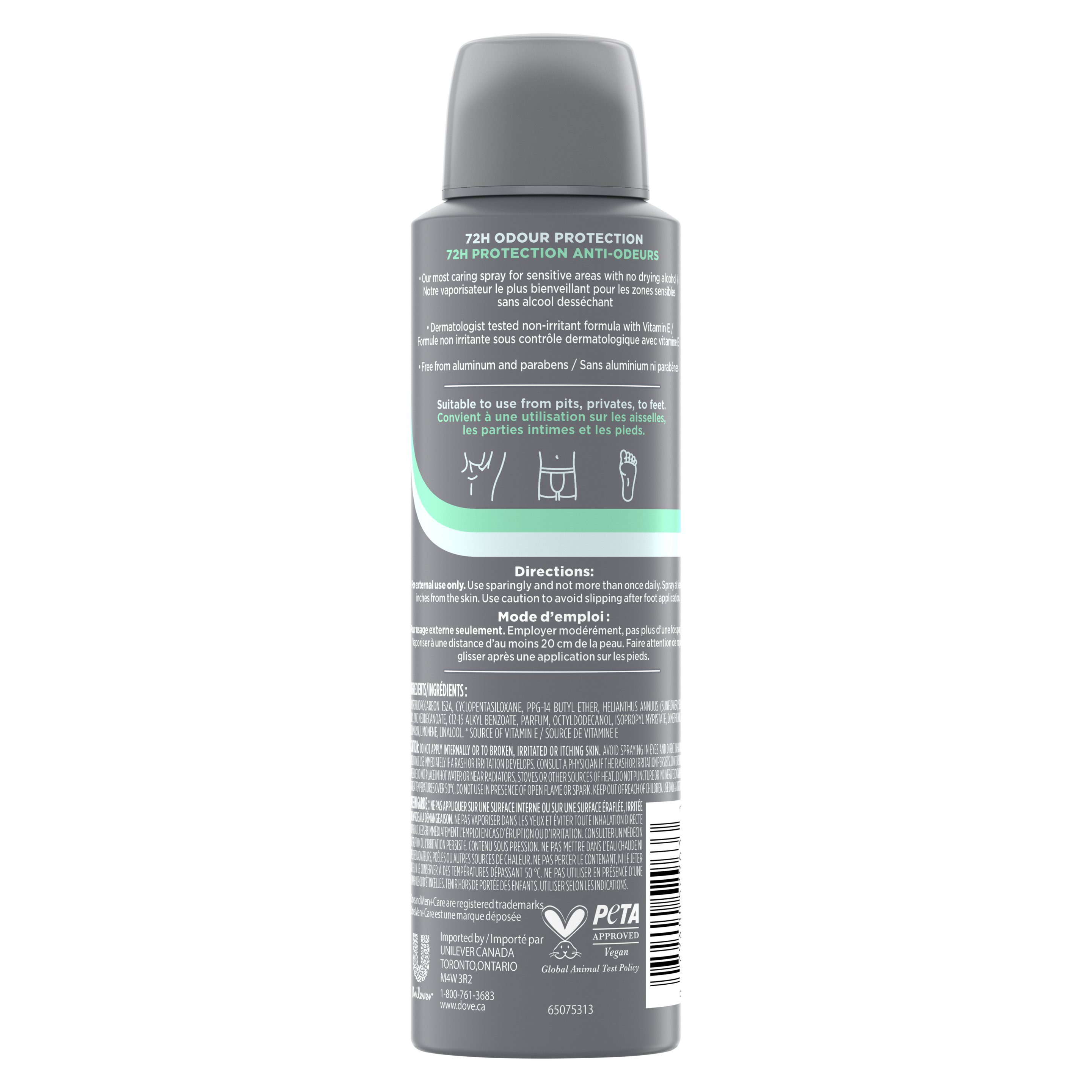 Dove Men+Care Deodorant Spray Whole Body Aloe +  Bamboo