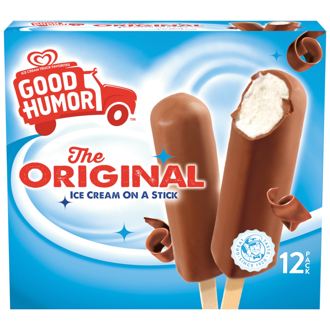 Close-up of a box of Good Humour Original Bar