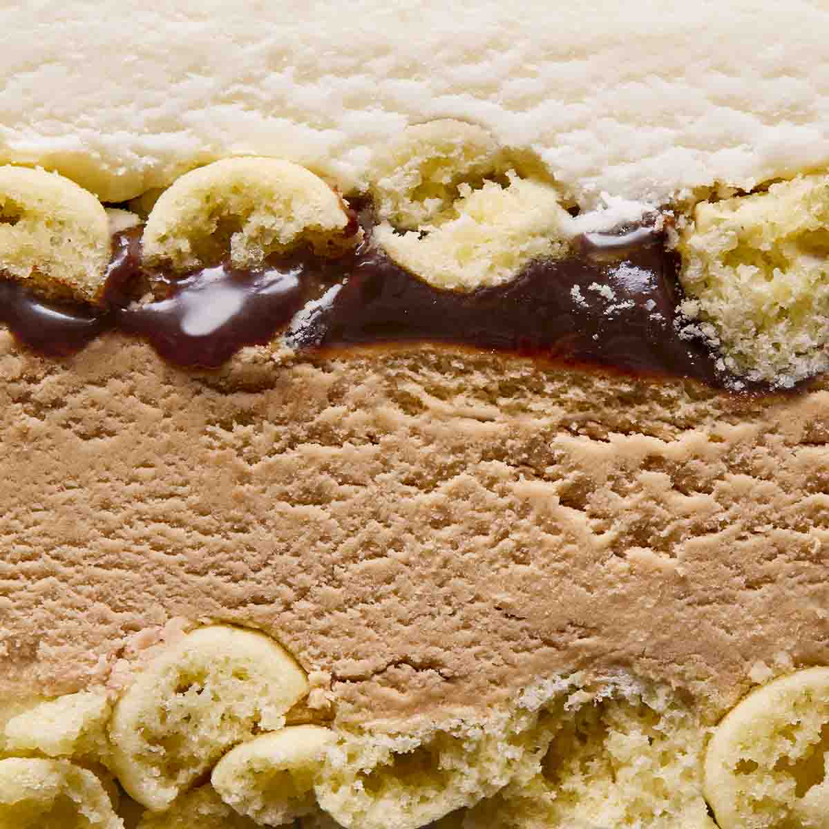 Close-up on the layers of the Talenti Italian Tiramisu Gelato