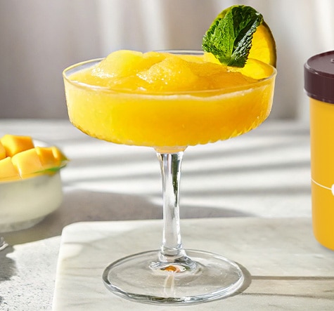 Mango-flavored daiquiri made with Talenti Alphonso Mango Sorbetto.
