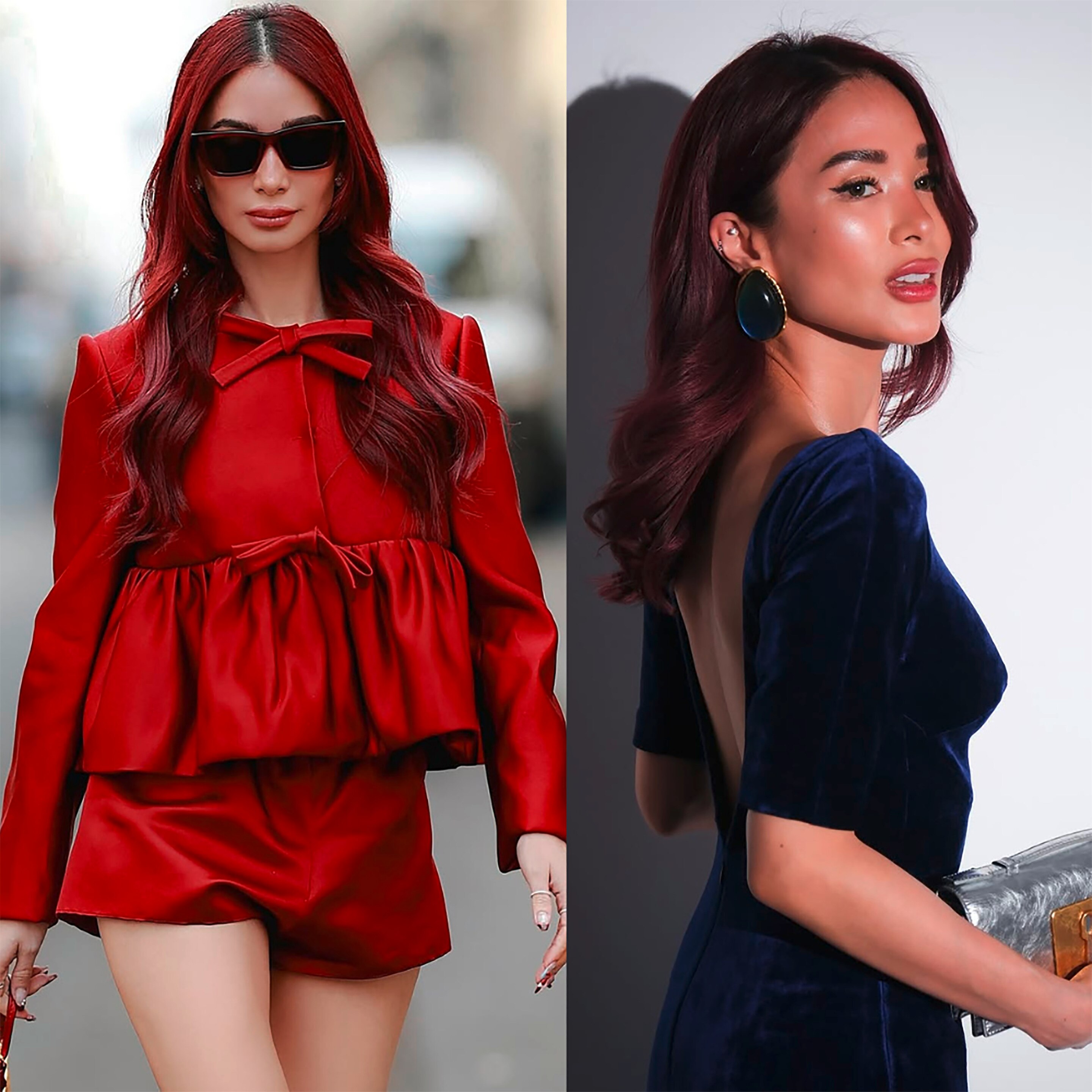 Actress and fashionista with long, wavy hair.