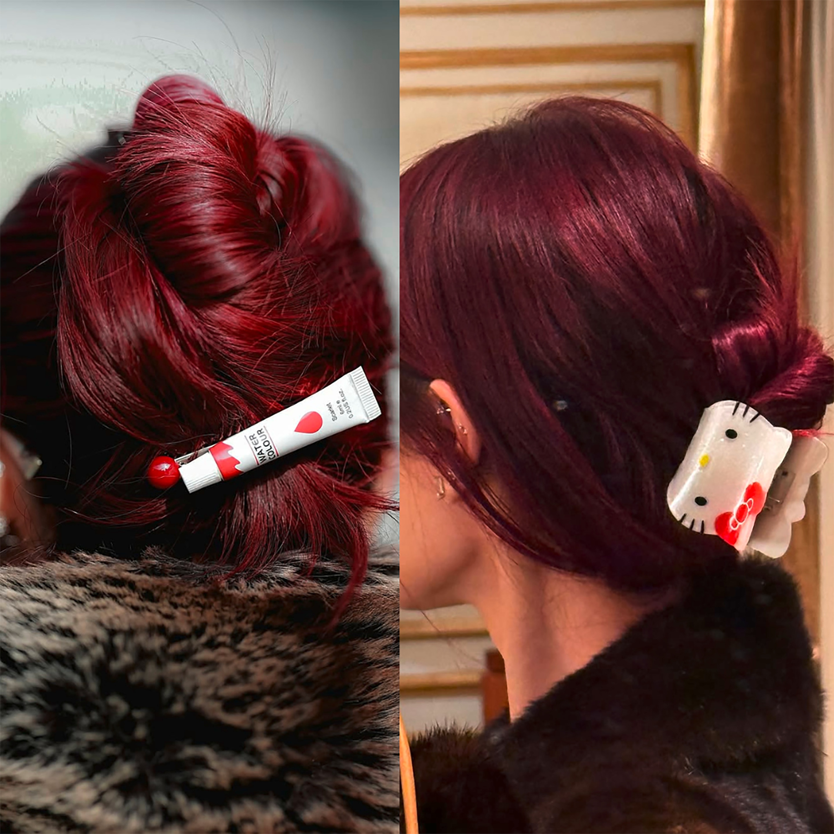 Actress wearing quirky hair clips.