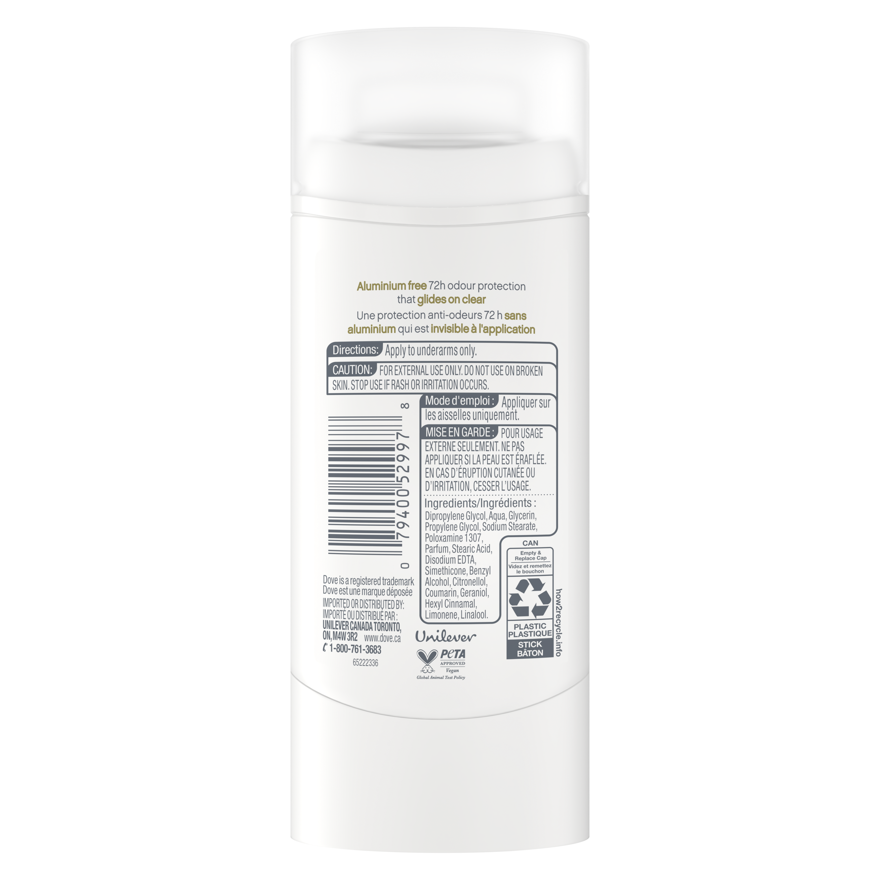 Dove Aluminum Free Deodorant Stick Berry Spritz