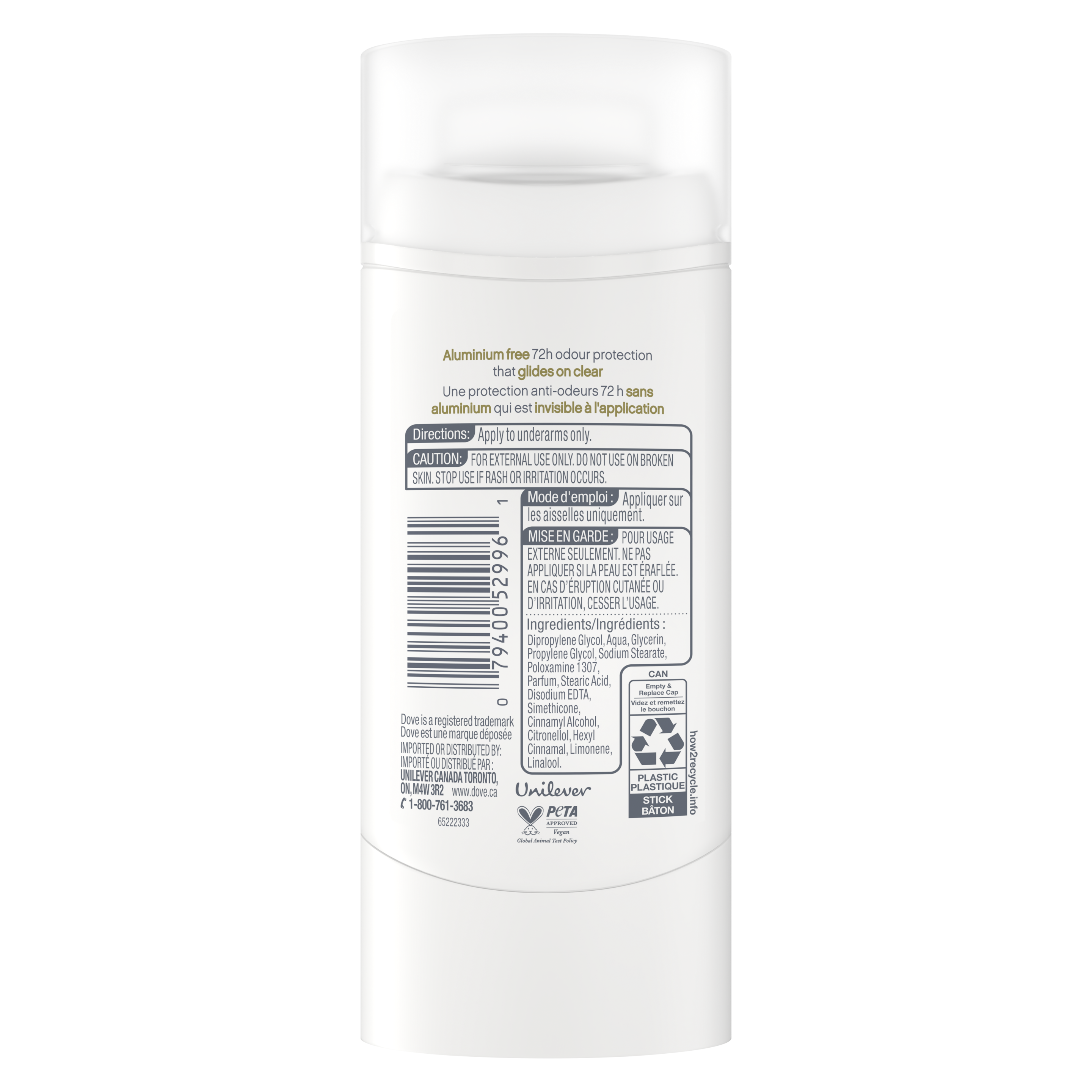 Dove Aluminum Free Deodorant Stick Rose Mist